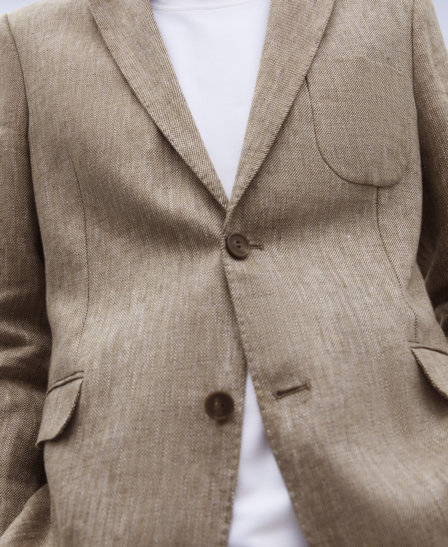 European linen two button blazer image number 3
