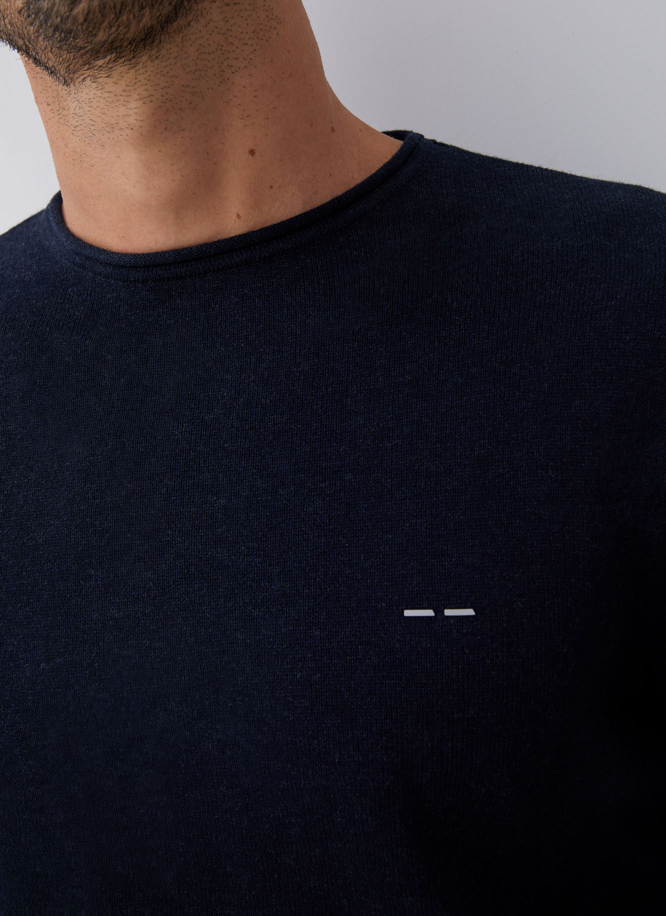 Sweater with roll edge crew collar image number 2