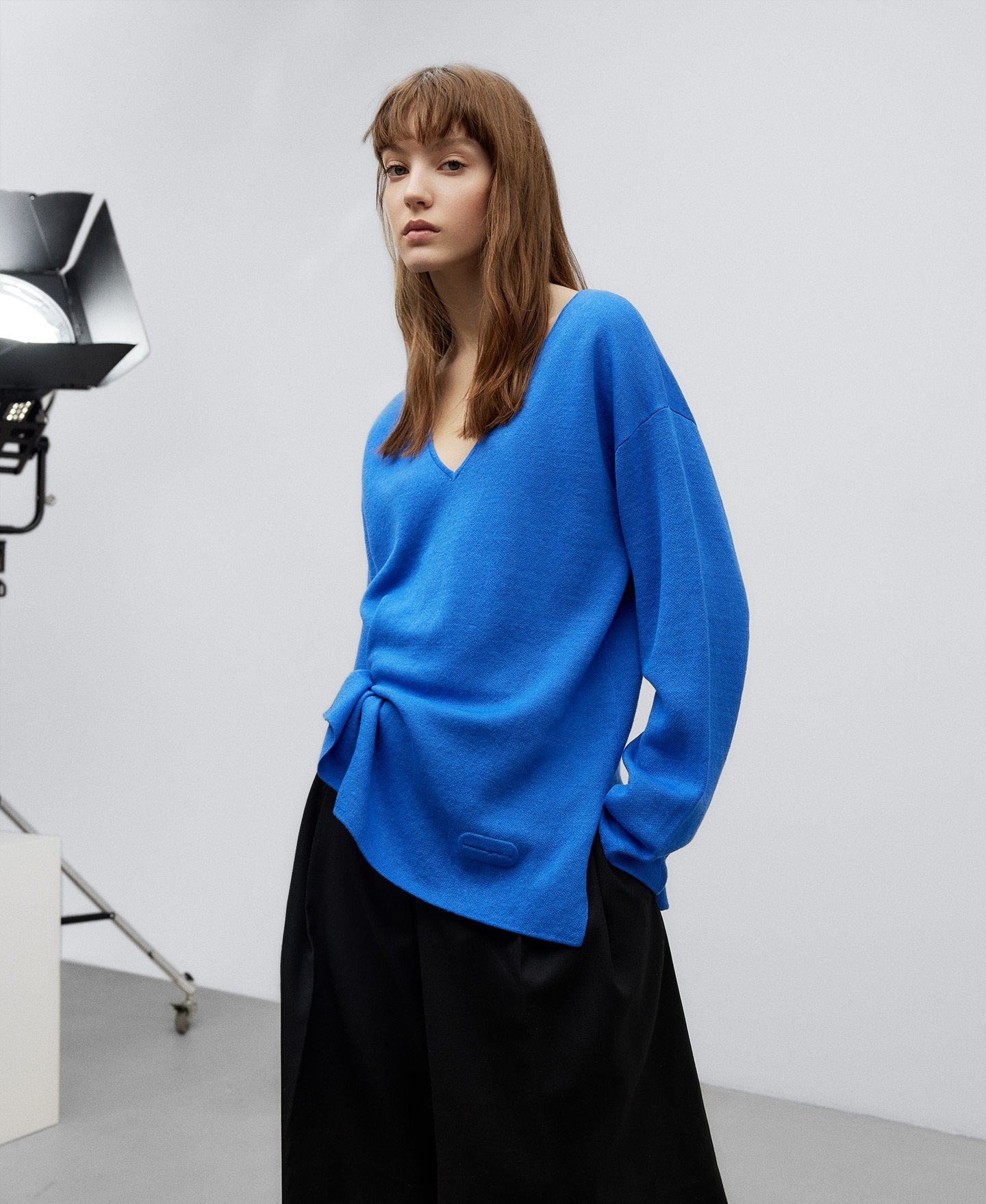 Double-front knited sweater woman image number 0