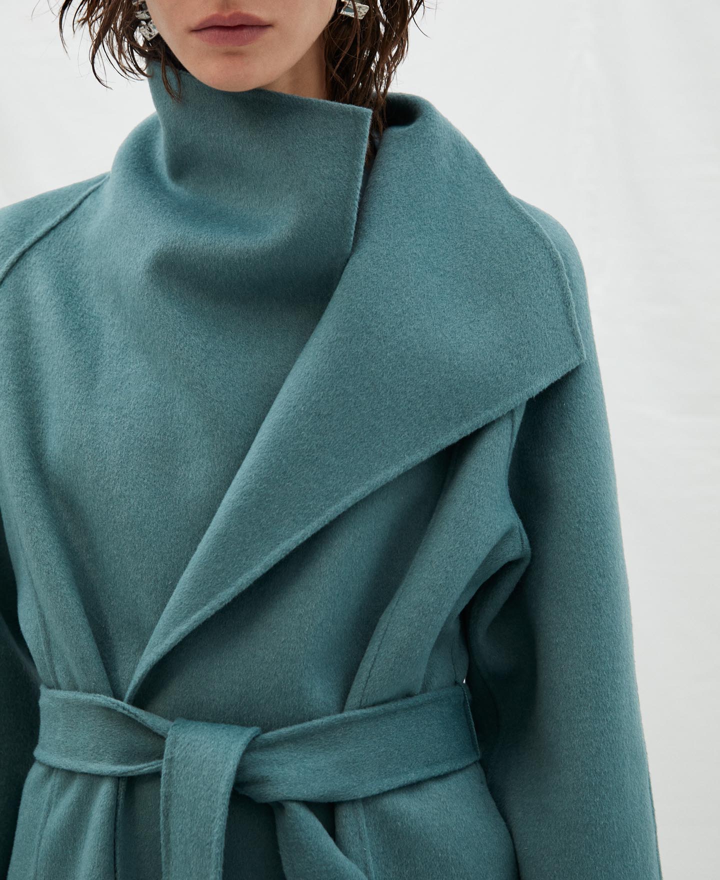 Double-faced coat with belt image number 3
