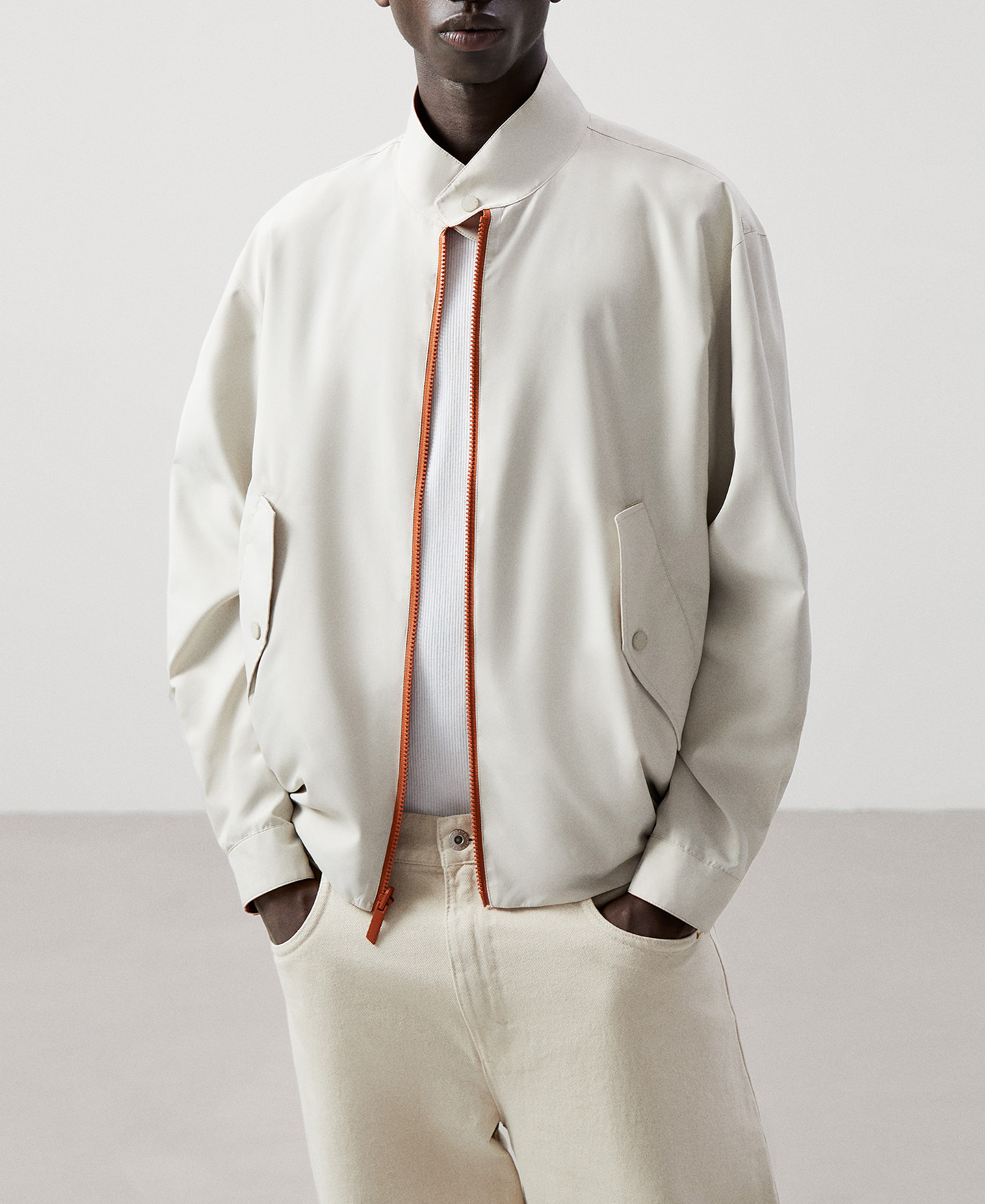 Veste Harrington réversible à col mao image number 0