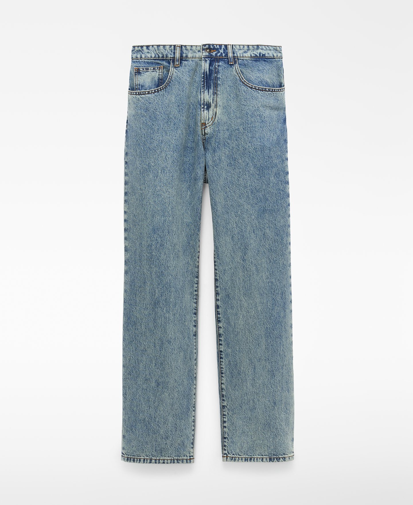 Bootcut washed-effect denim trousers image number 4