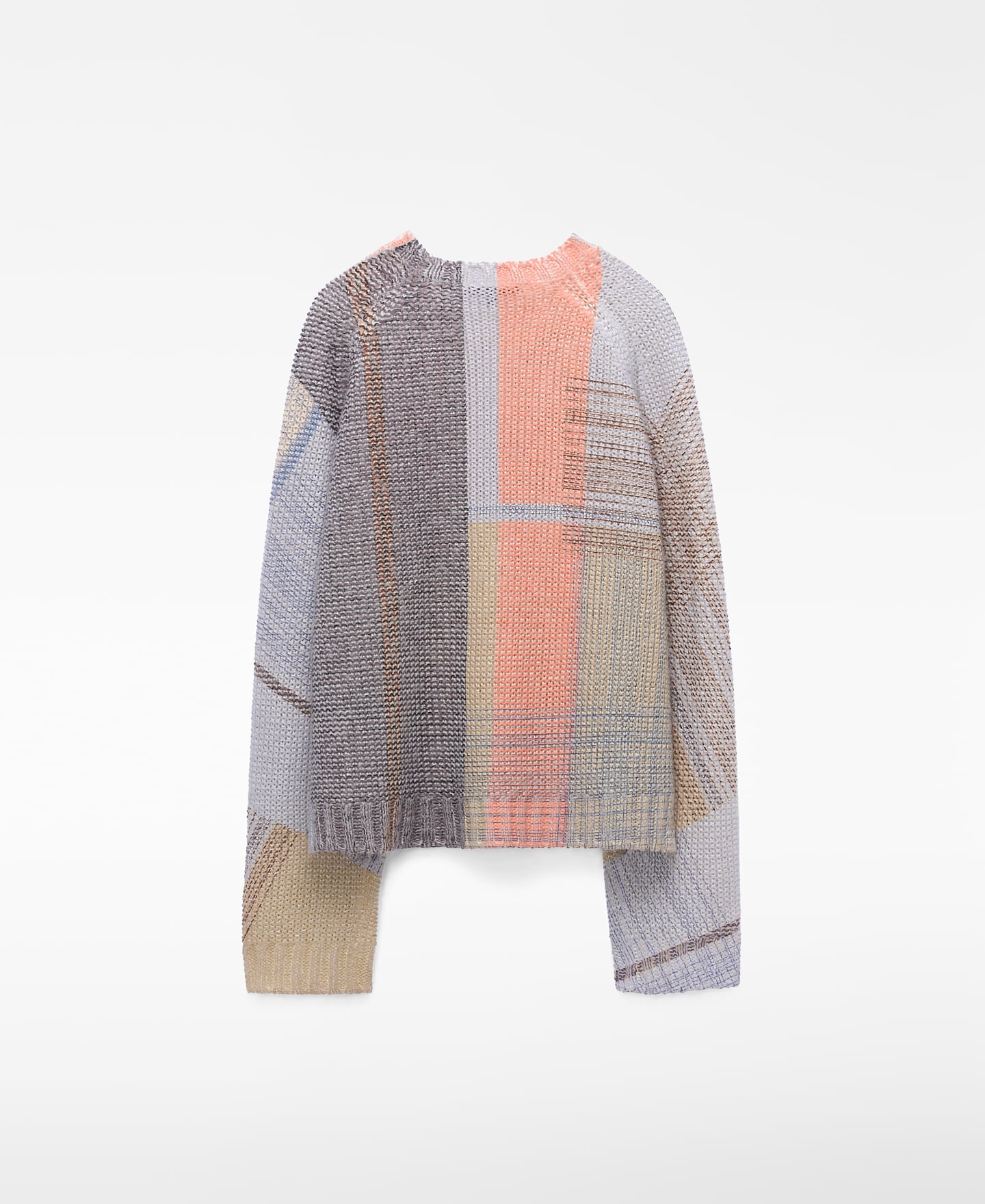 Printed knit crew collar sweater image number 5