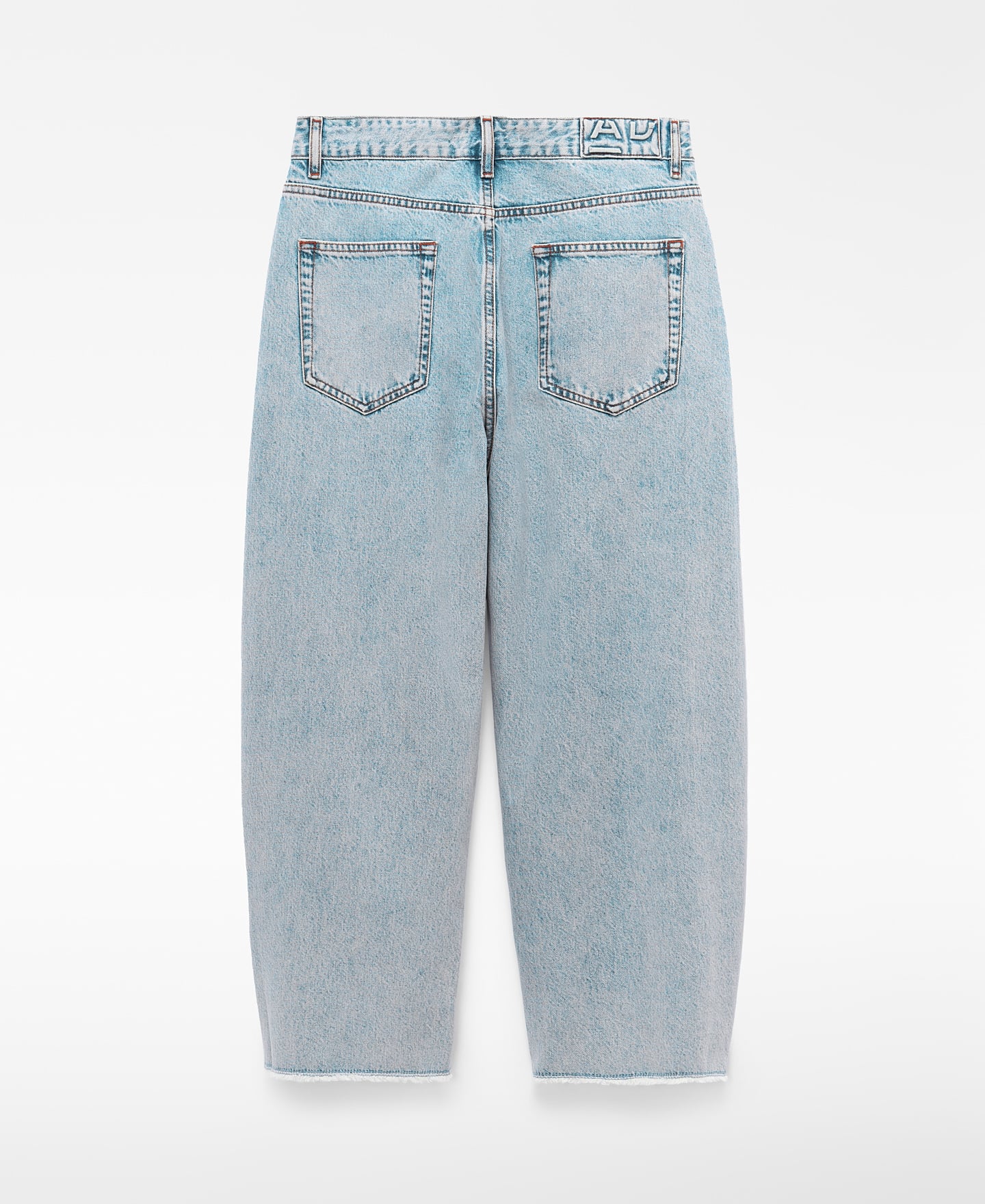 Frayed hem barrel fit denim trousers image number 5