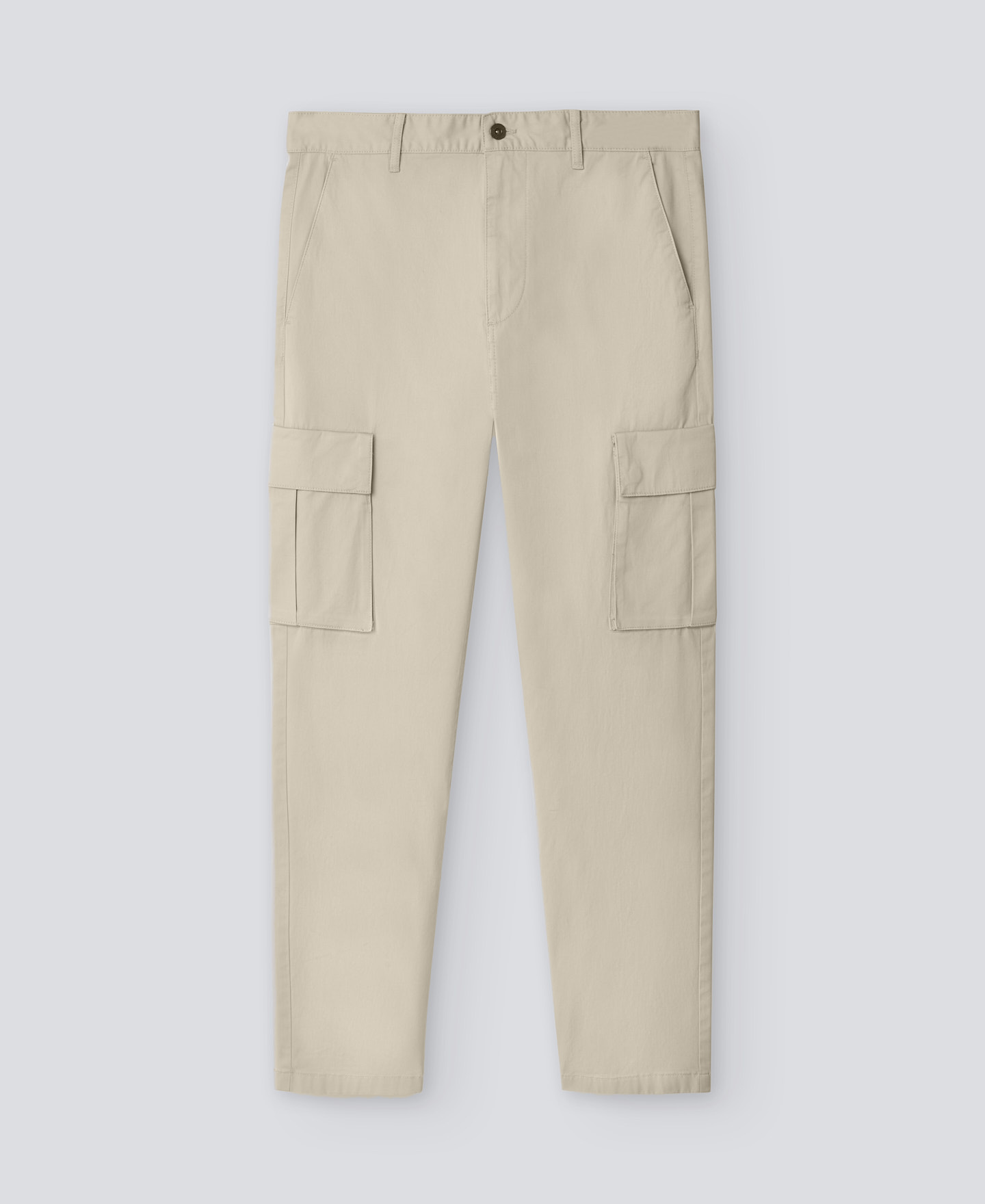 Ecru cotton cargo trousers for man image number 4