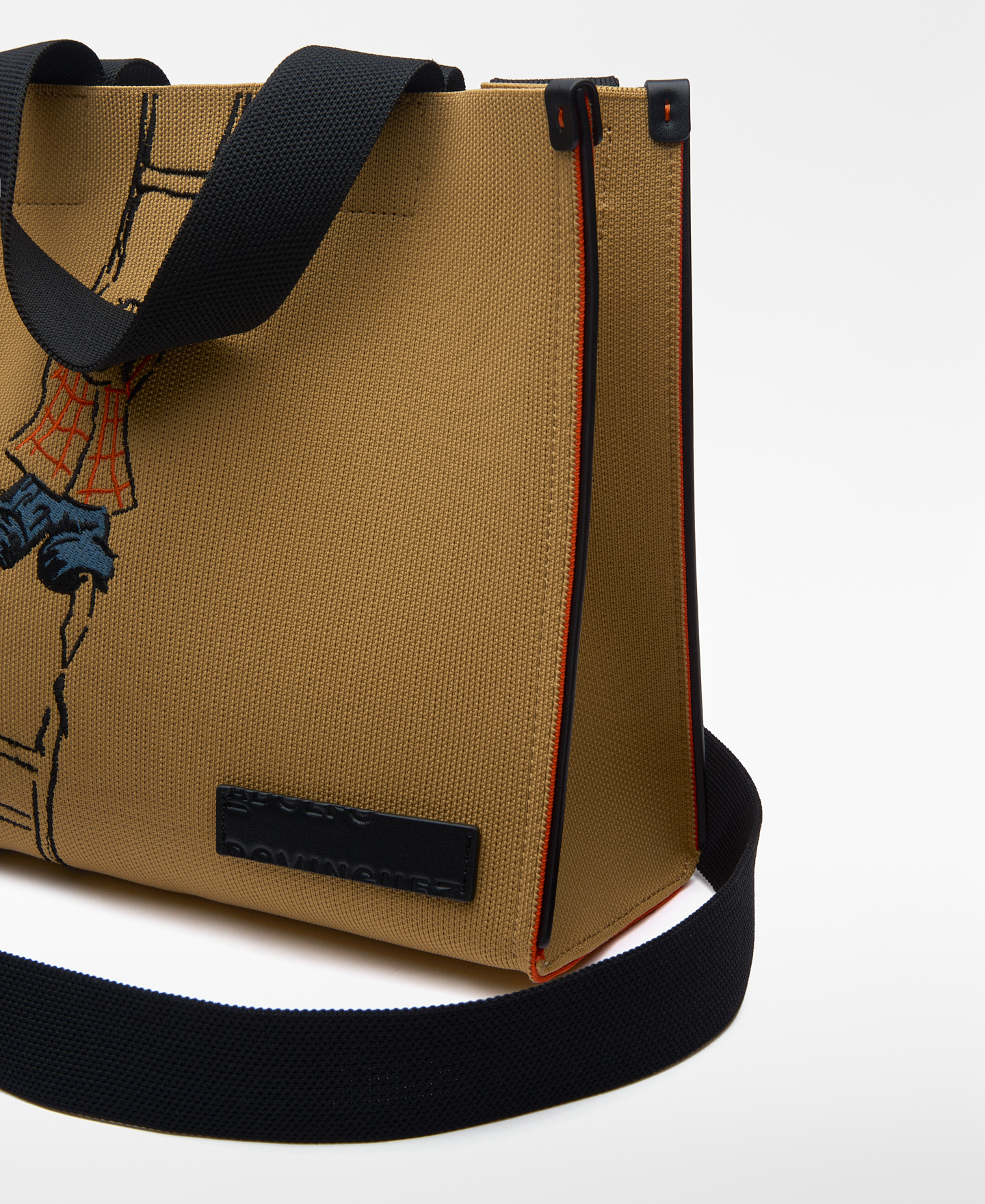 Embroidered horizontal shopper bag woman image number 2