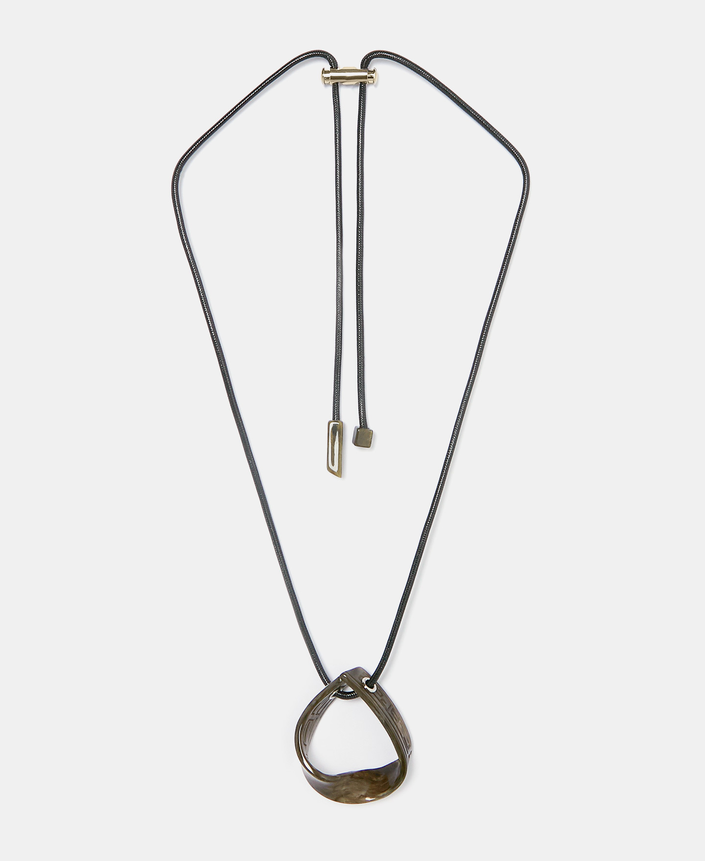 Resin labyrinth symbol necklace image number 0