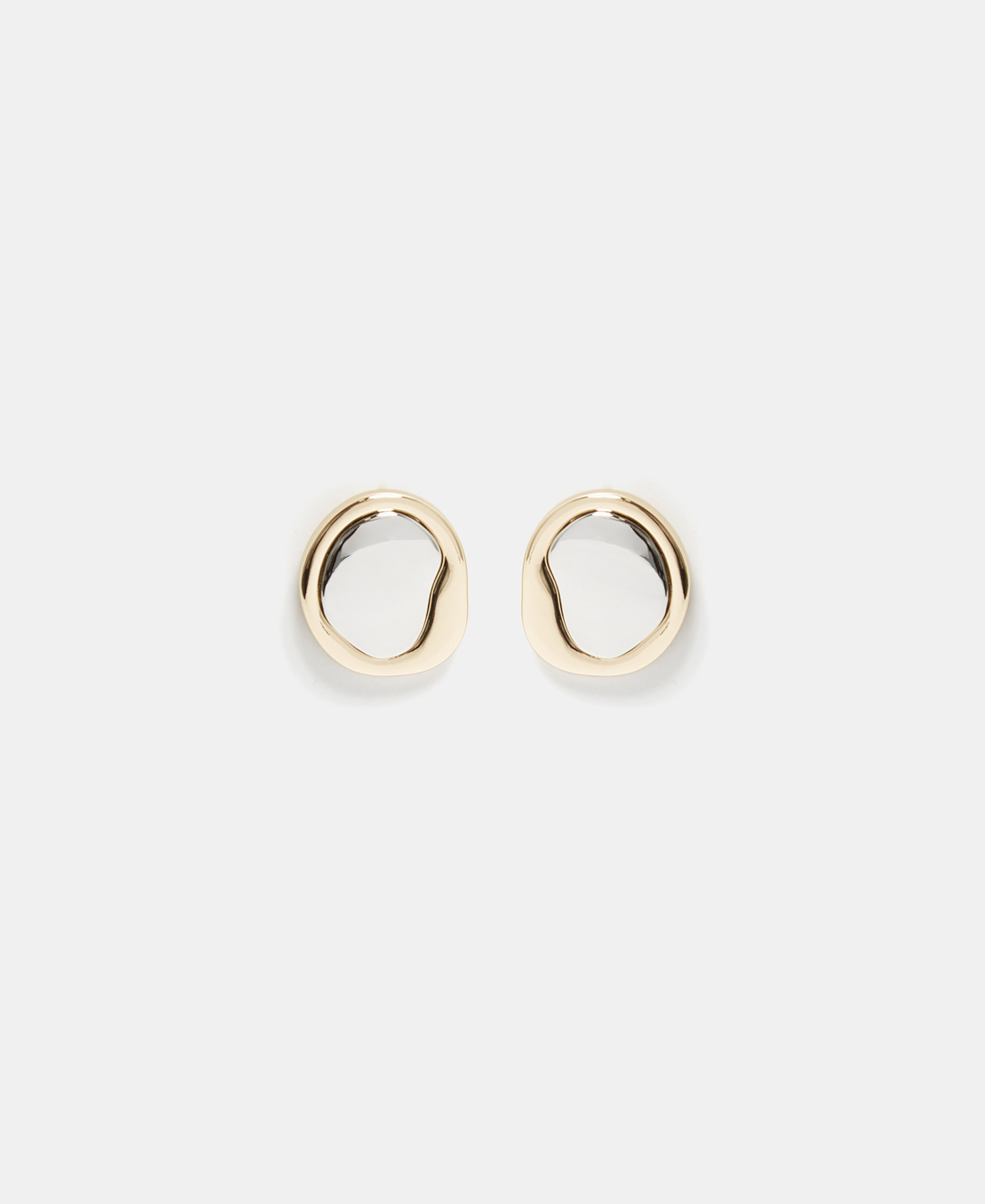 Organic bicolour metal earrings image number 0