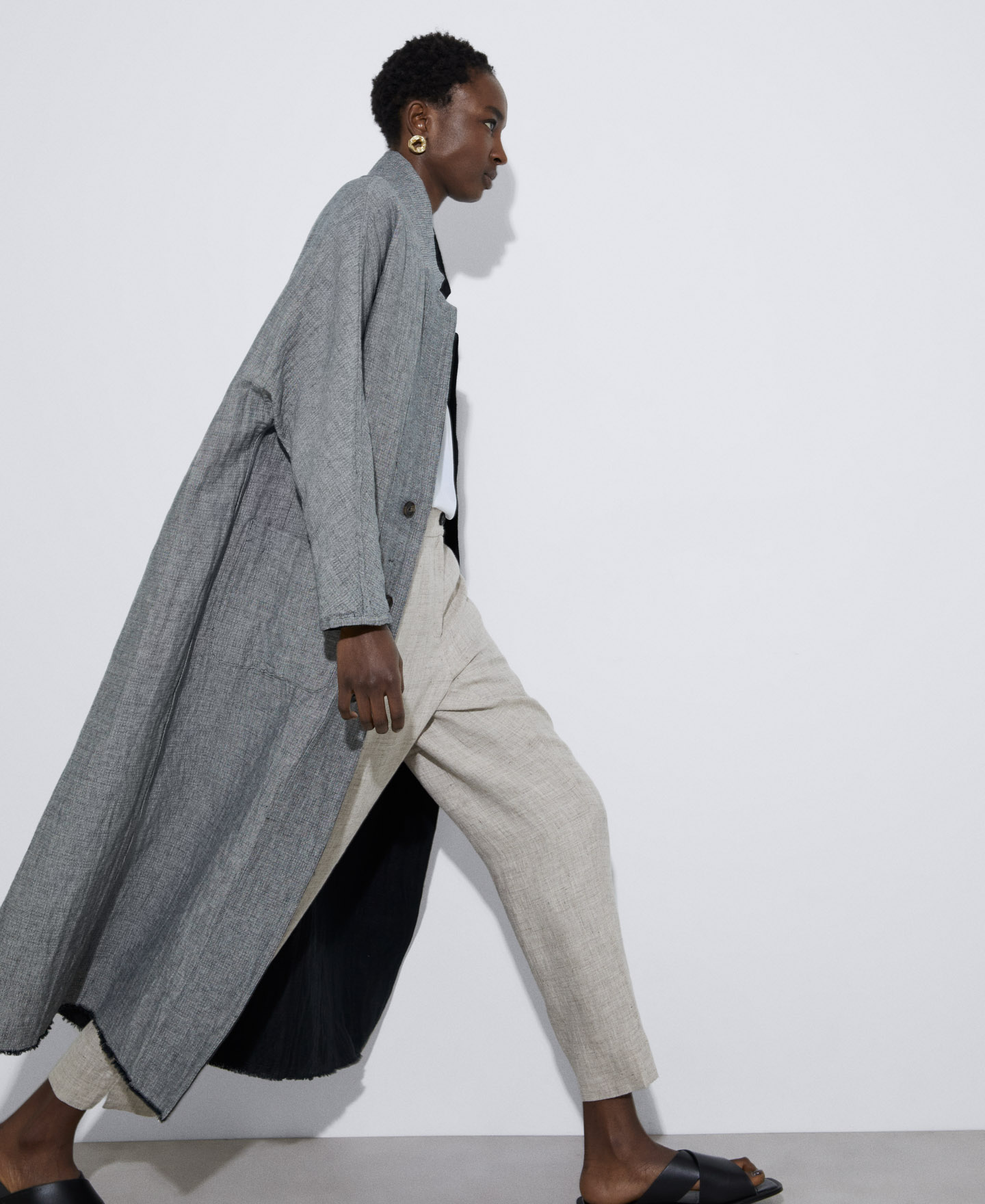 Morriña coat in cotton and linen image number 4