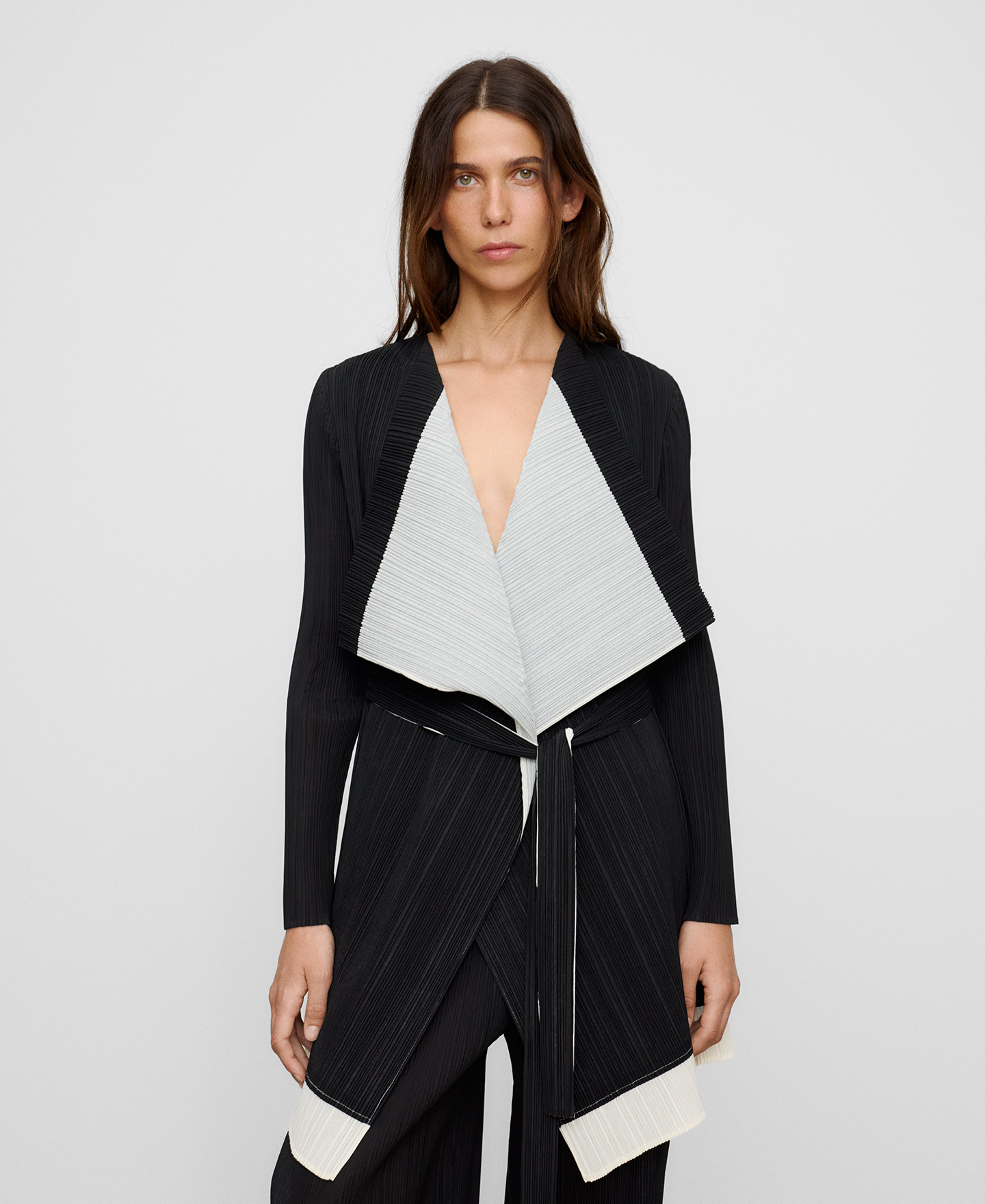 Two-tone unstructured crinkle jacket image number 0