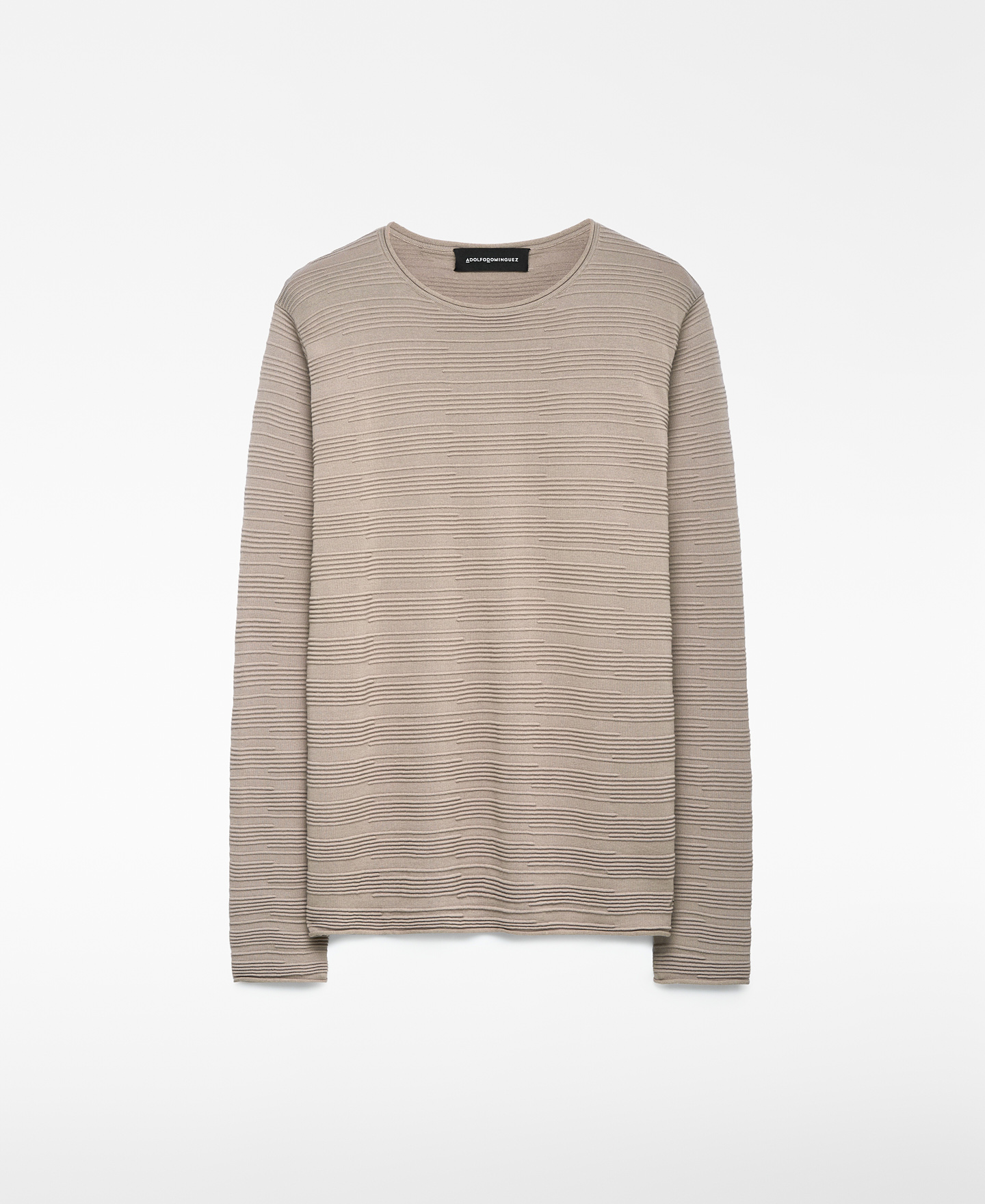 Stripe structure knit sweater man image number 4