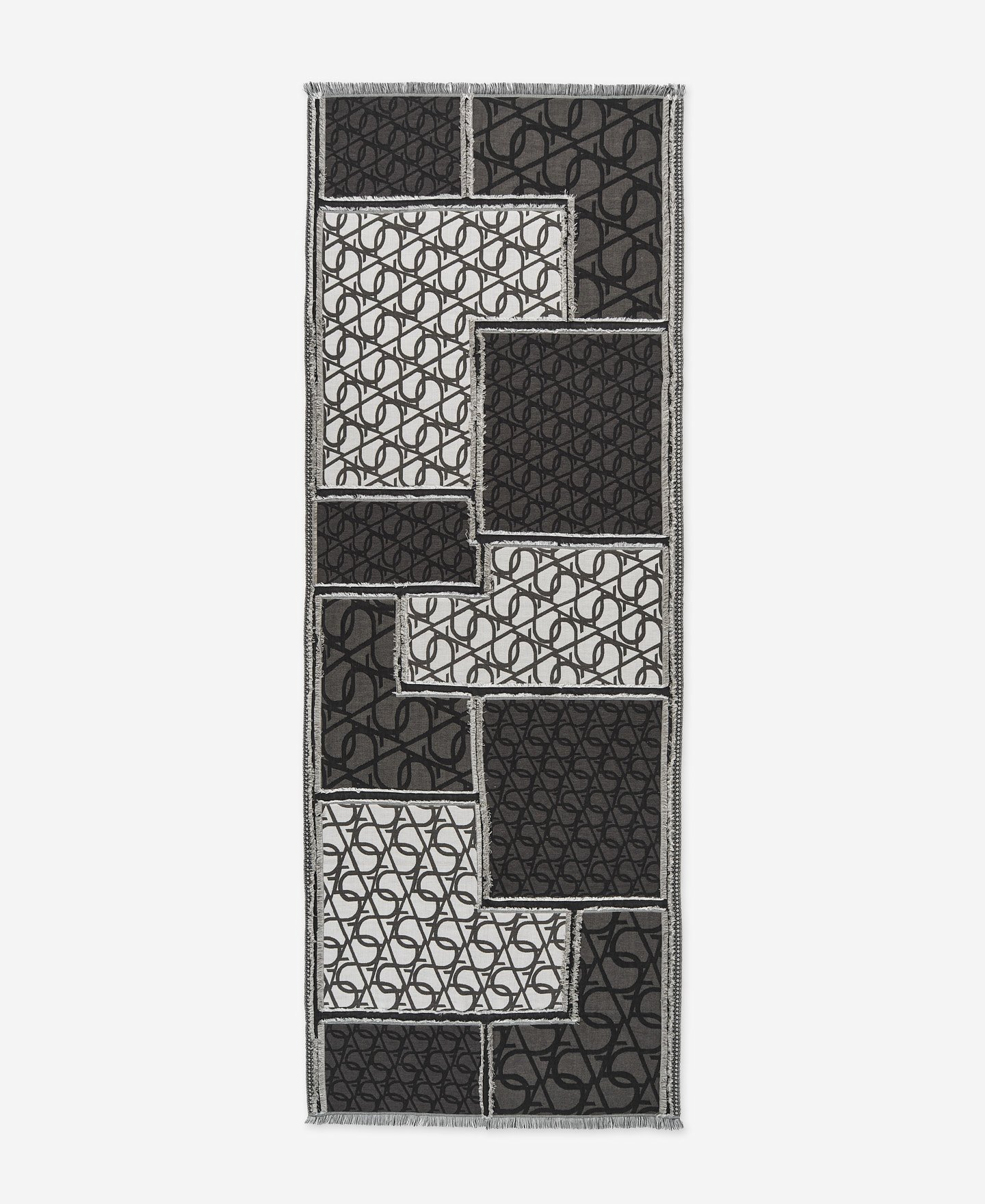 Patchwork printed jacquard shawl image number 0