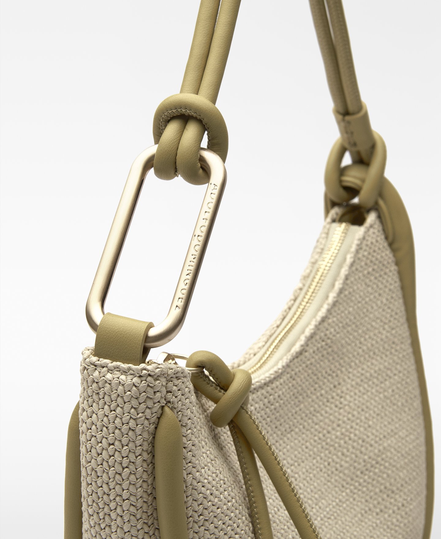 Luna raffia-textured shoulder bag woman image number 2