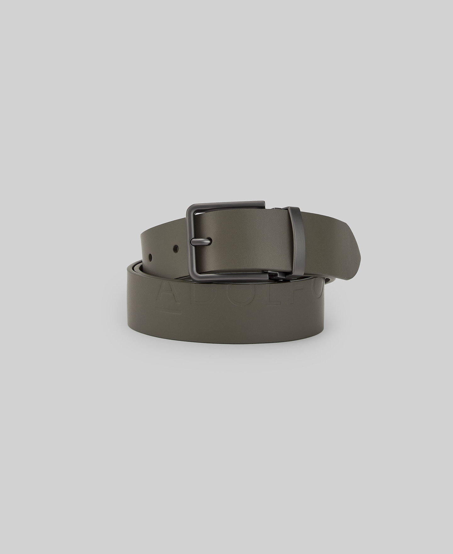 Leather belt with logo man image number 1