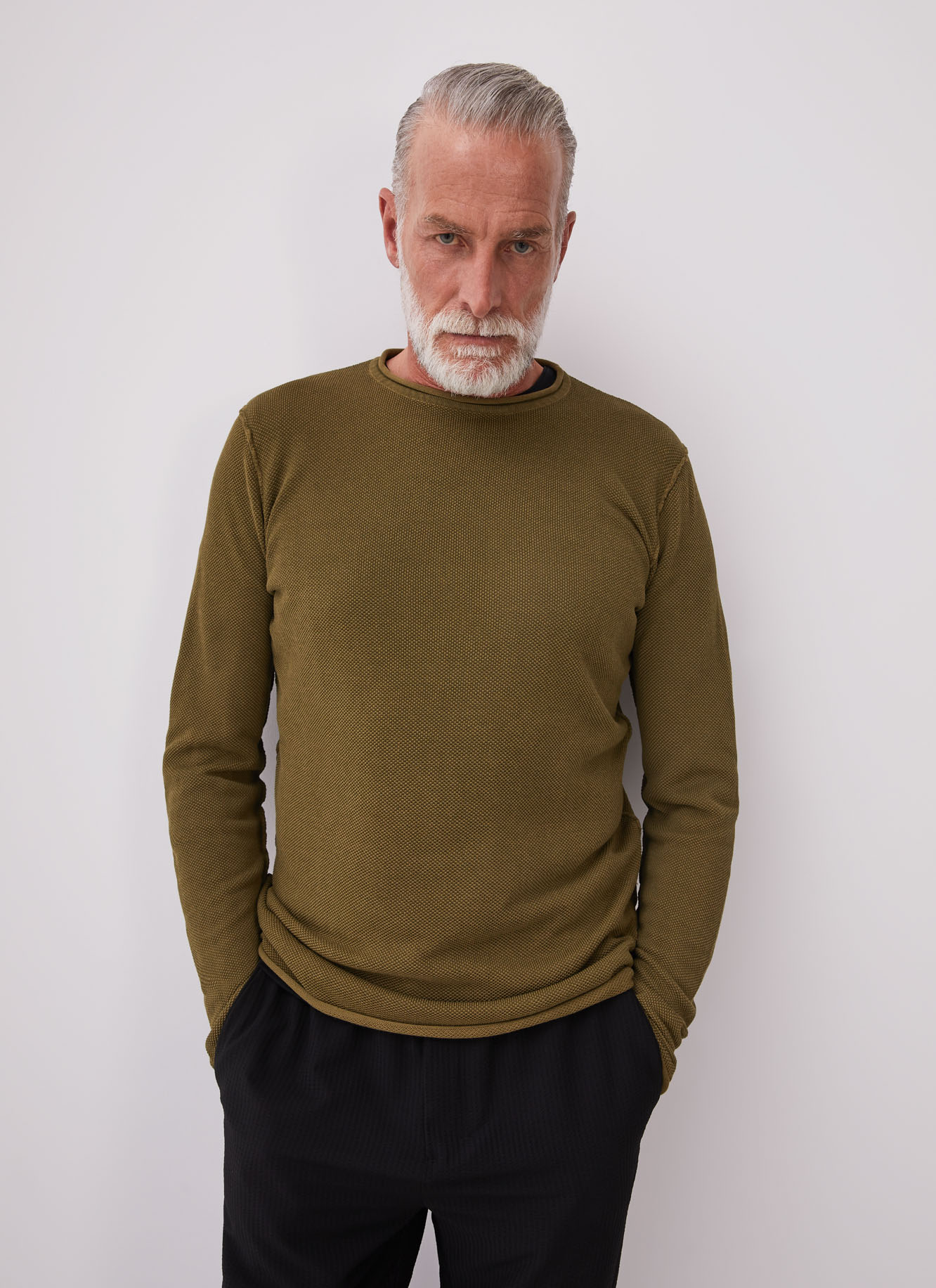 Cotton pique t-shirt with roll edge neck image number 0