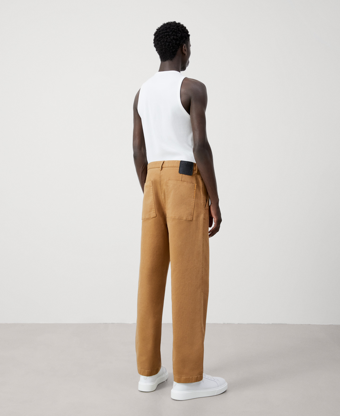 Stretch cotton straight trousers image number 2