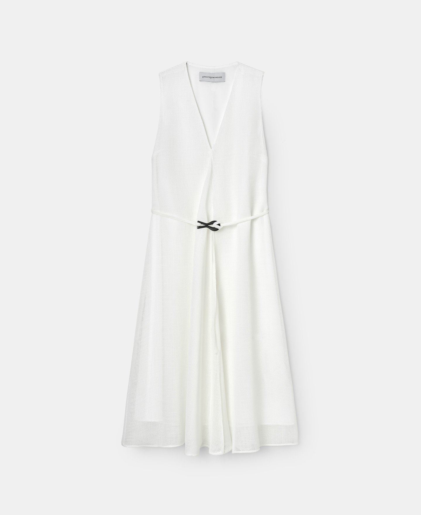 Crossover v-neckline midi dress image number 0