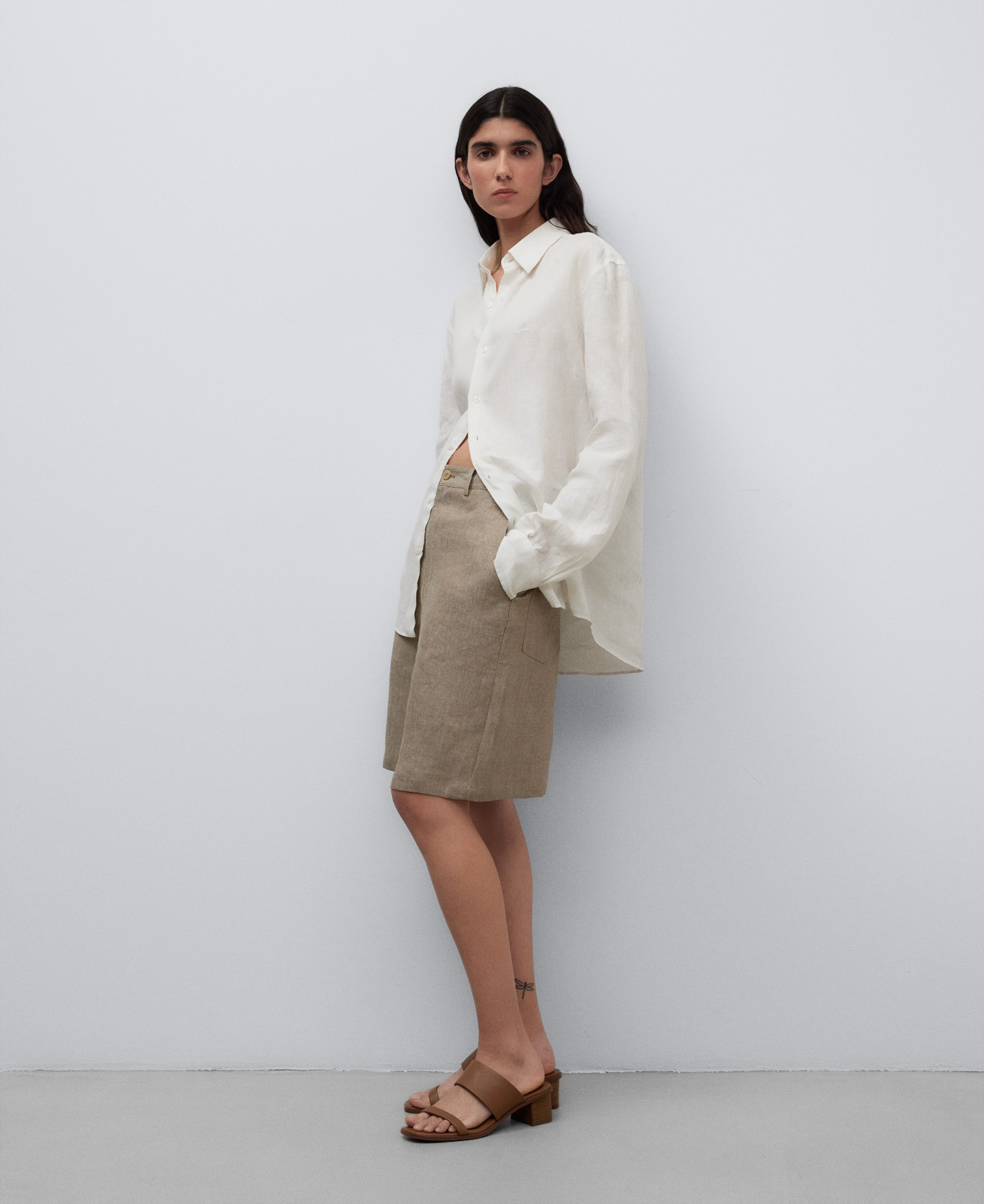Sandalia de tacón cuadrado marrón mujer image number 4