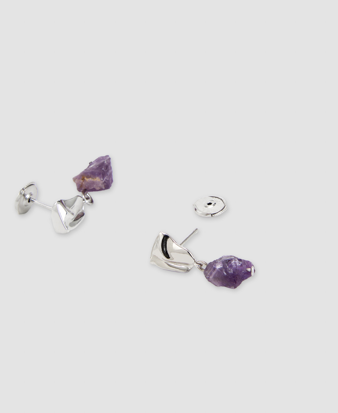 Natural stone and silver earring image number 1