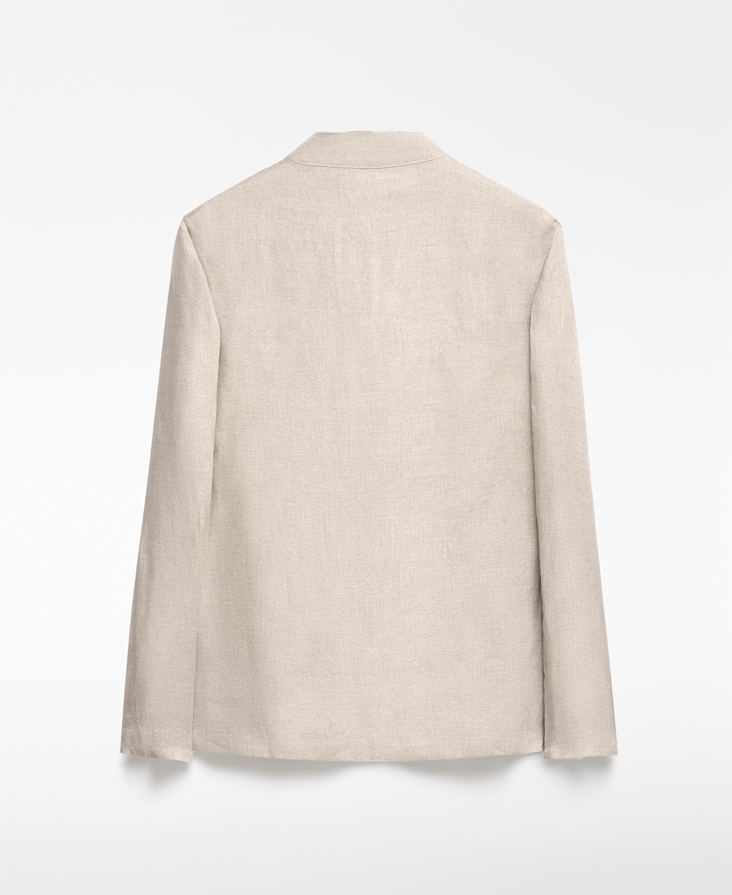Mandarin collar linen overshirt man image number 3