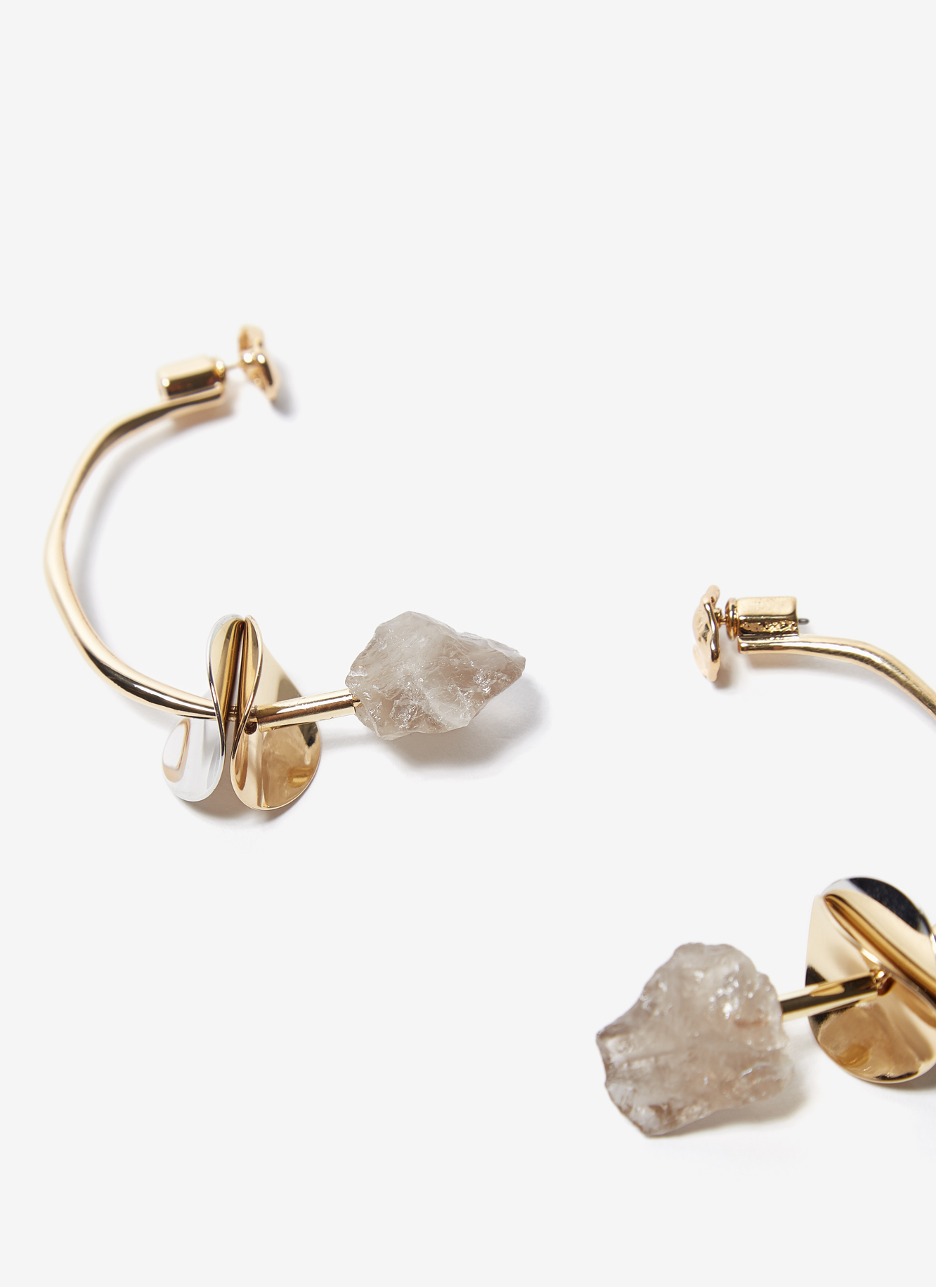 Long earrings with natural stones image number 4