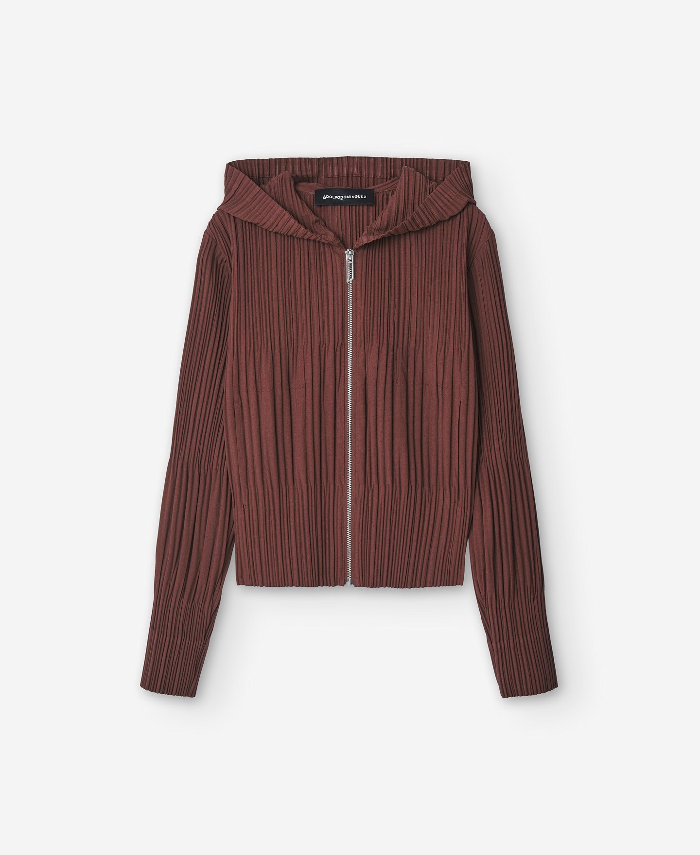 Brown short crinkle sweatshirt woman image number 3