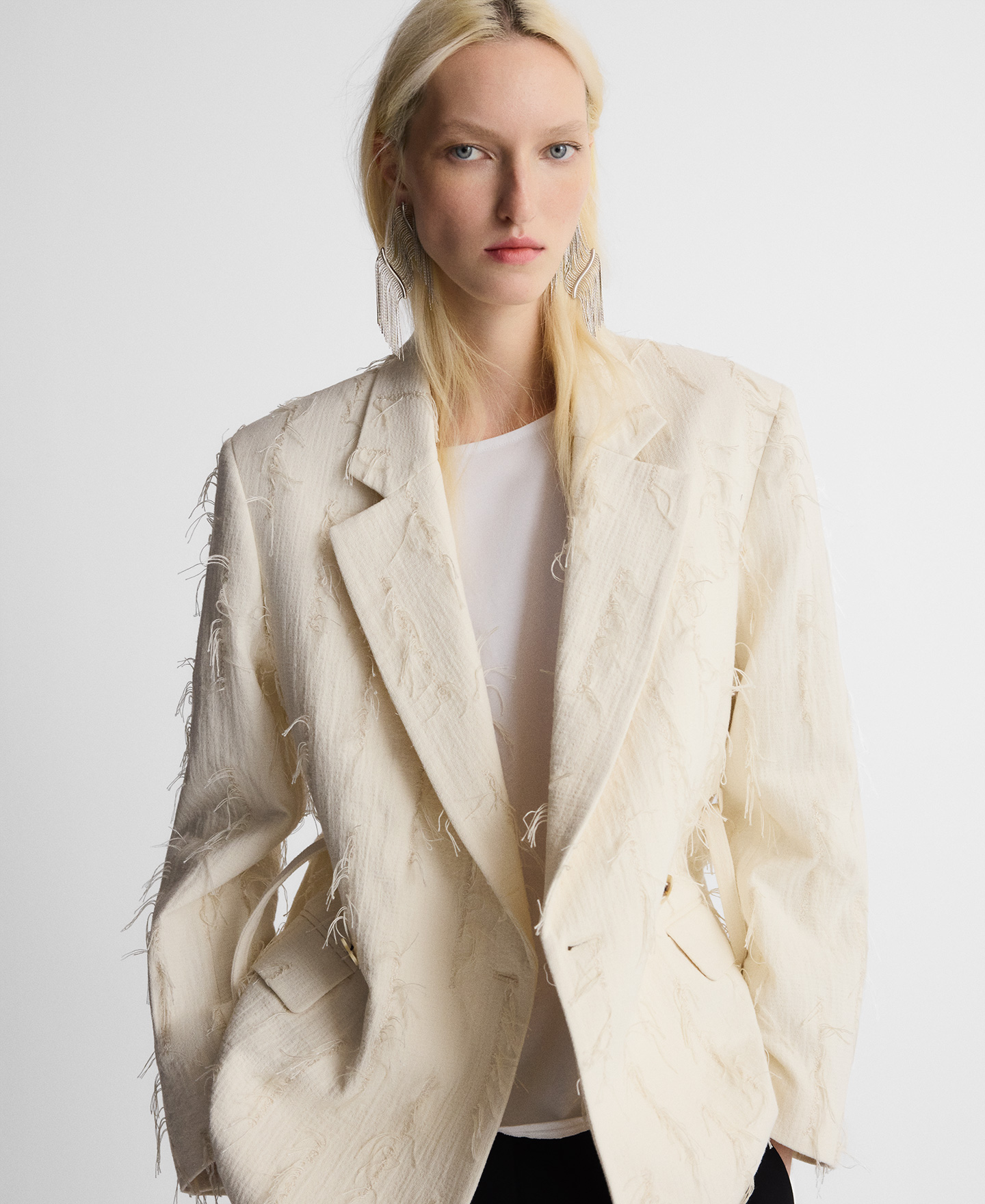 Articulated metal thread earrings image number 4