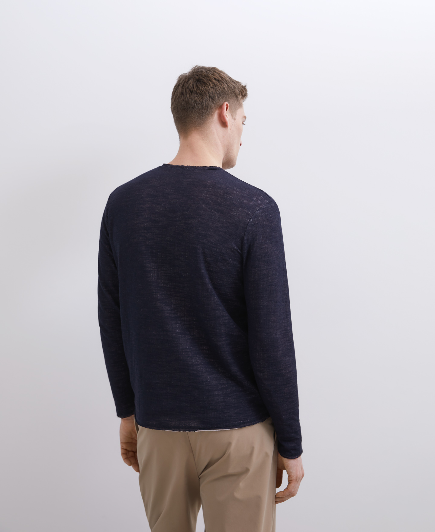 Navy blue long sleeve double t-shirt image number 2