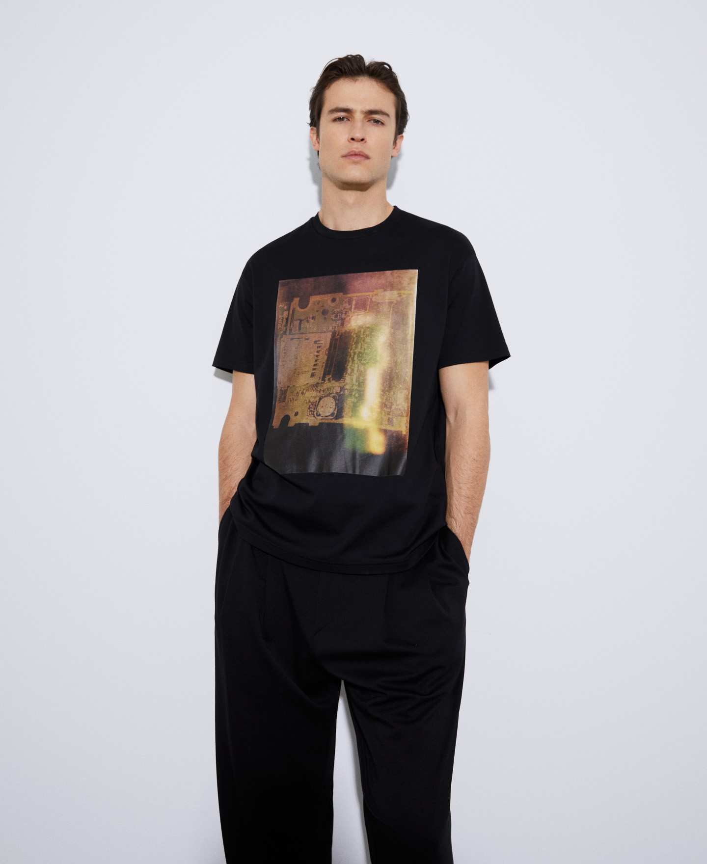 Oversize printed cotton t-shirt image number 0