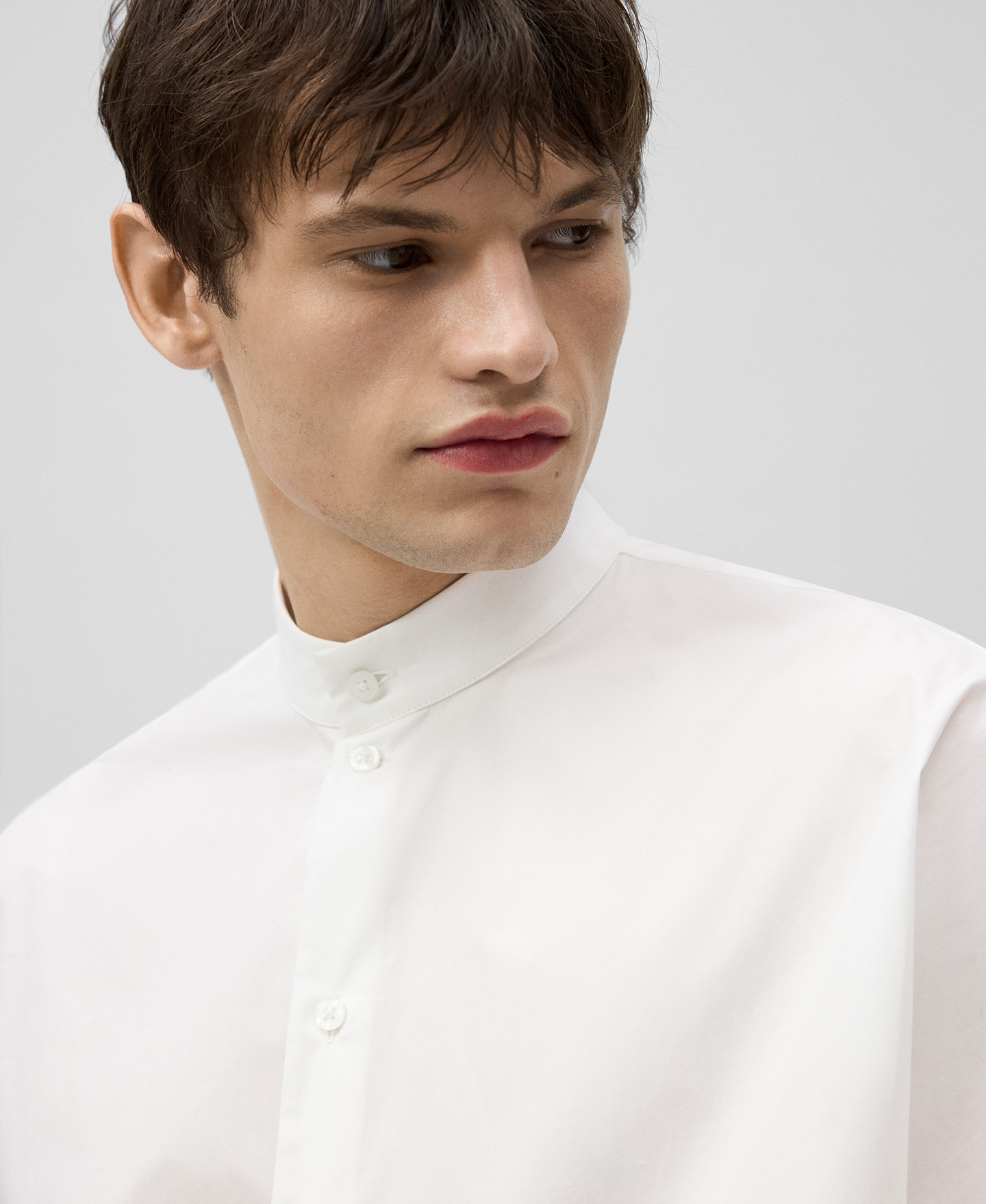 Mandarin collar oversize shirt man image number 3