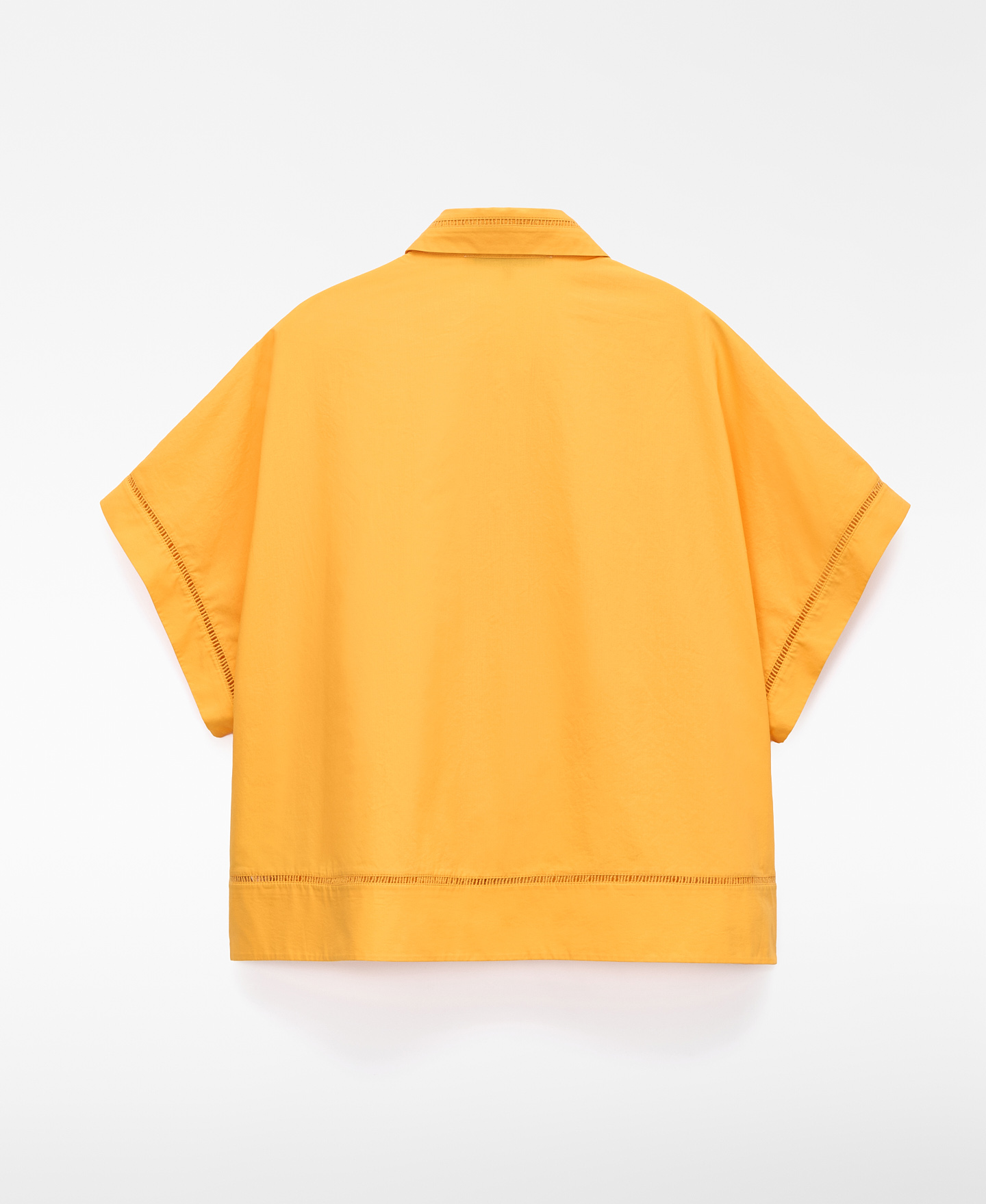 Cotton shirt with lace trim image number 5