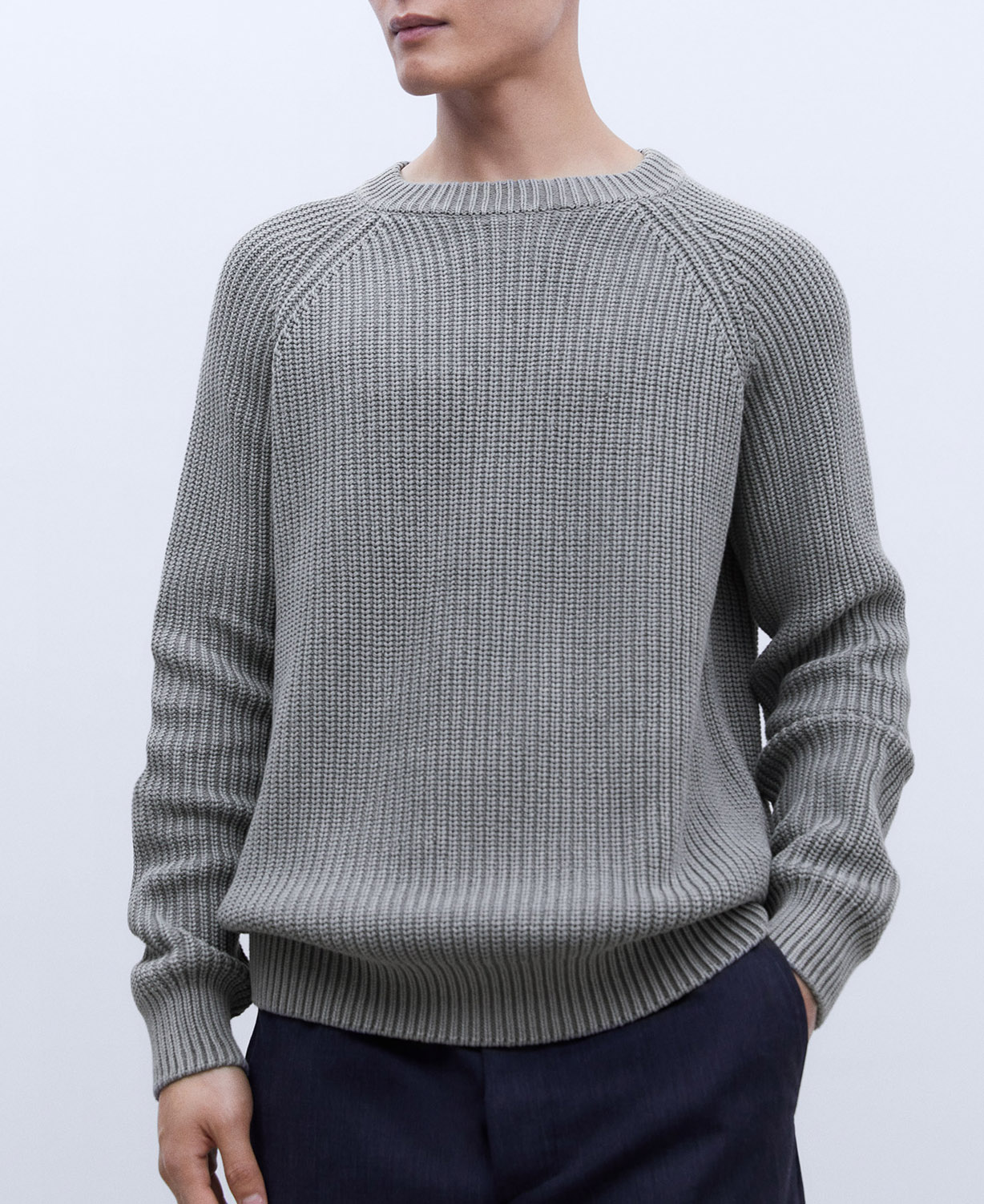Cotton crew neck sweater image number 0