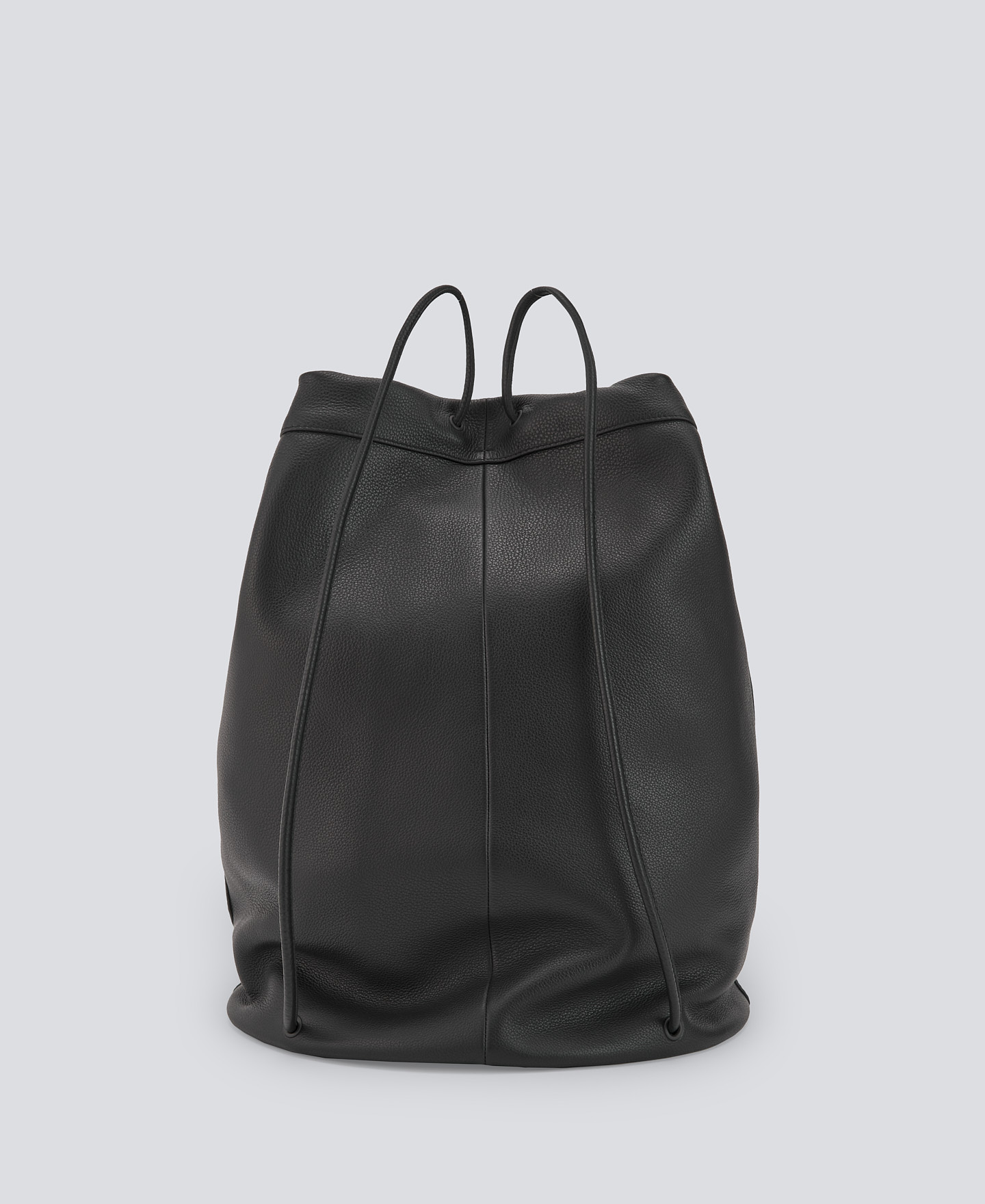 Black leather backpack man image number 1