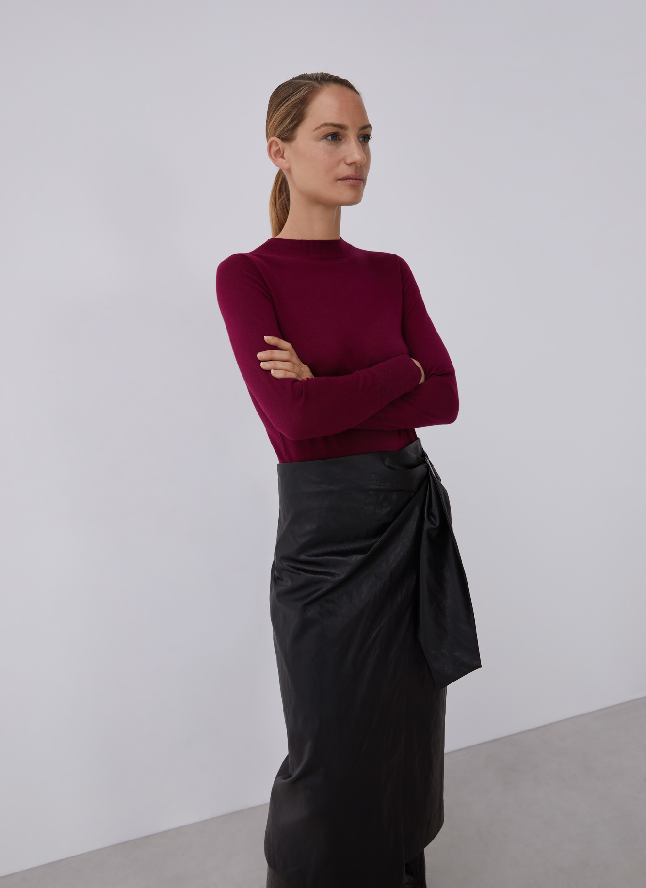 Merino wool perkins neck sweater image number 4