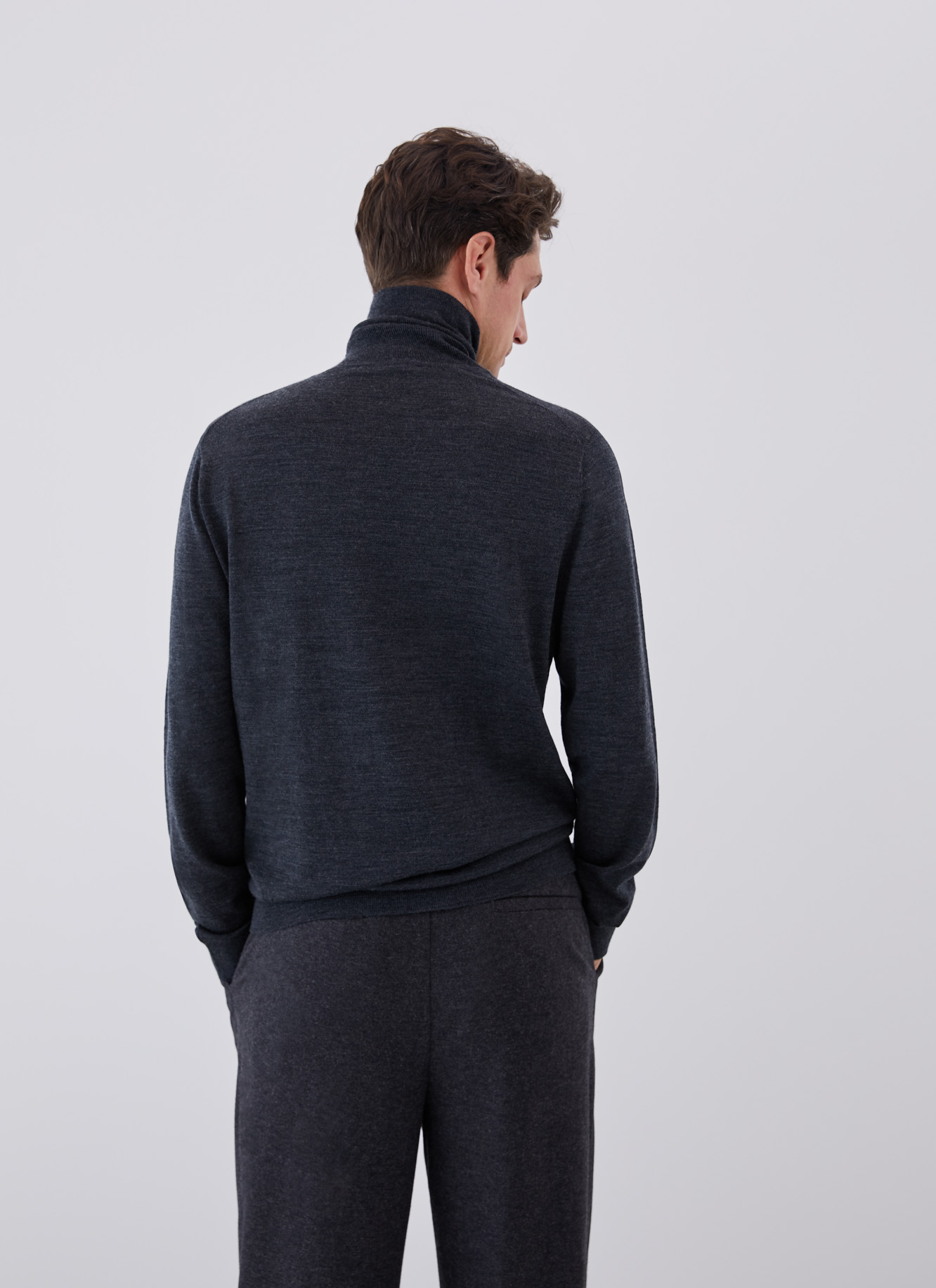 Merino wool sweater with high collar image number 1