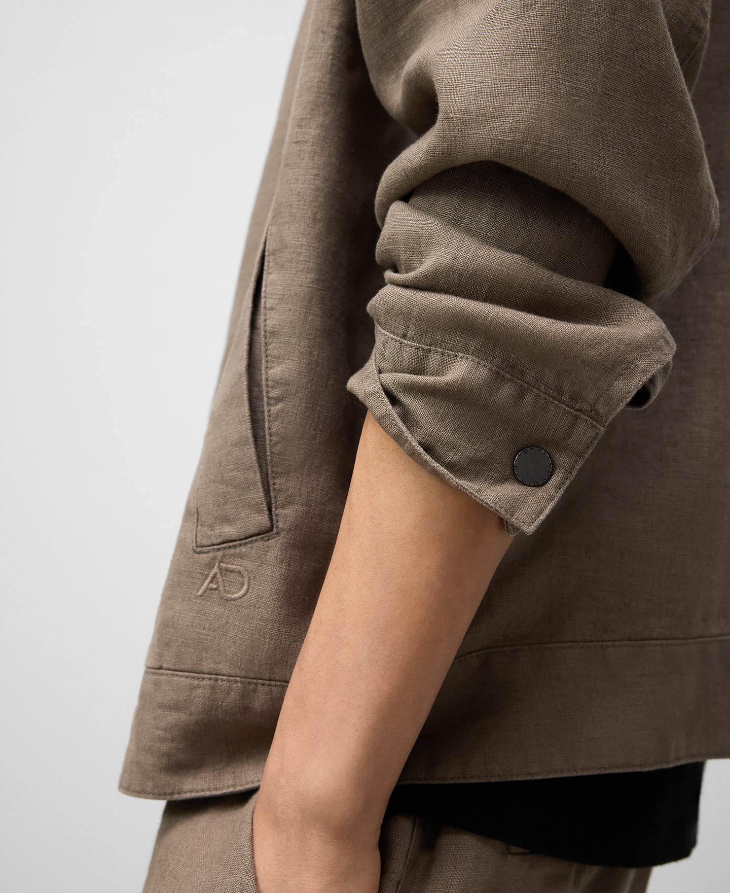 Linen flowy worker jacket image number 0