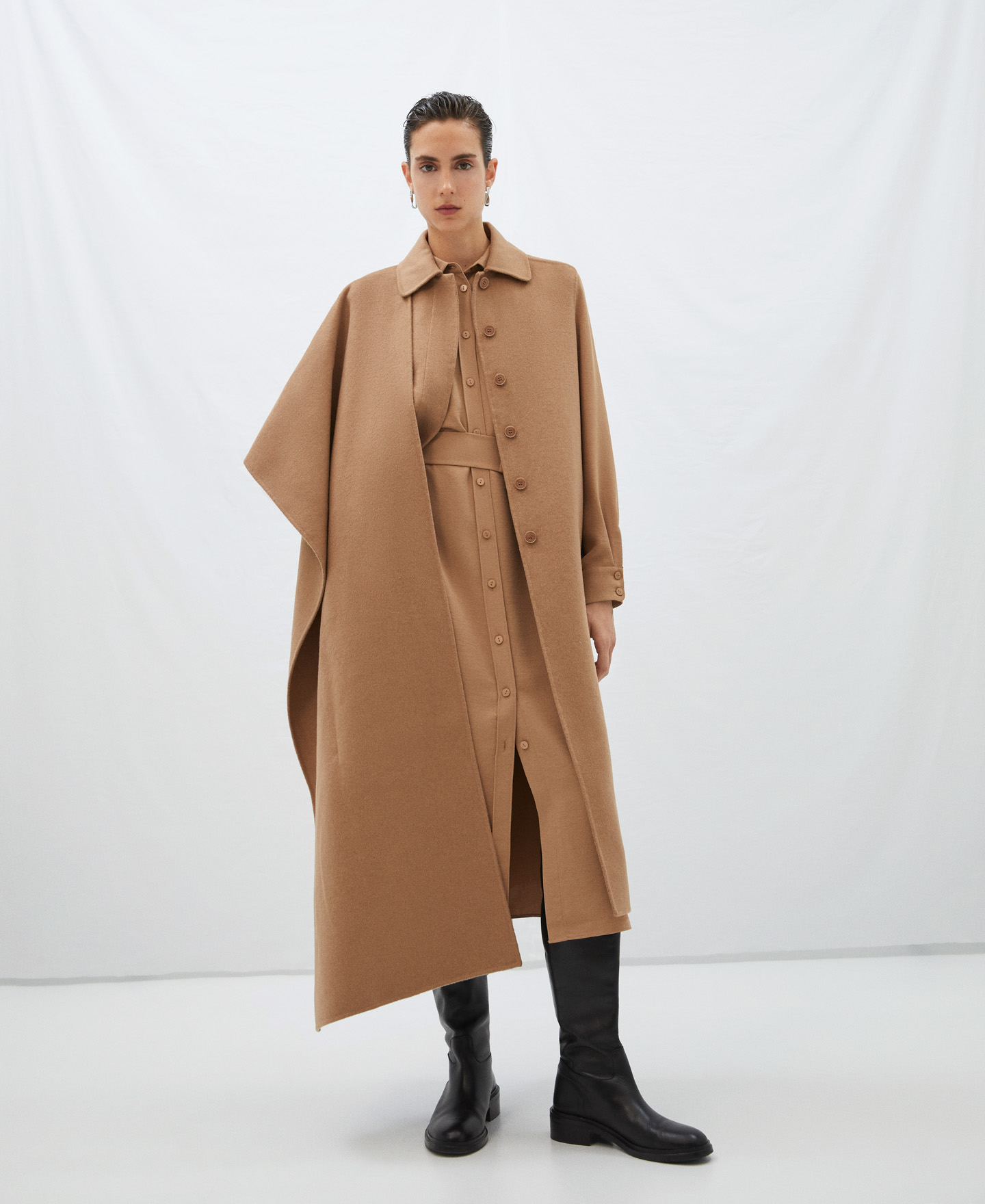 Shirt dress with belt image number 1