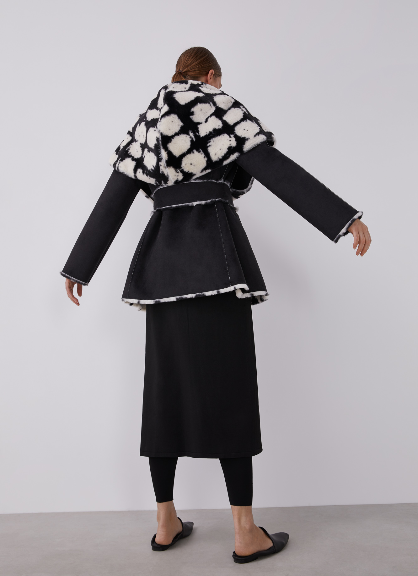 Abrigo reversible de ecopiel con print image number 1