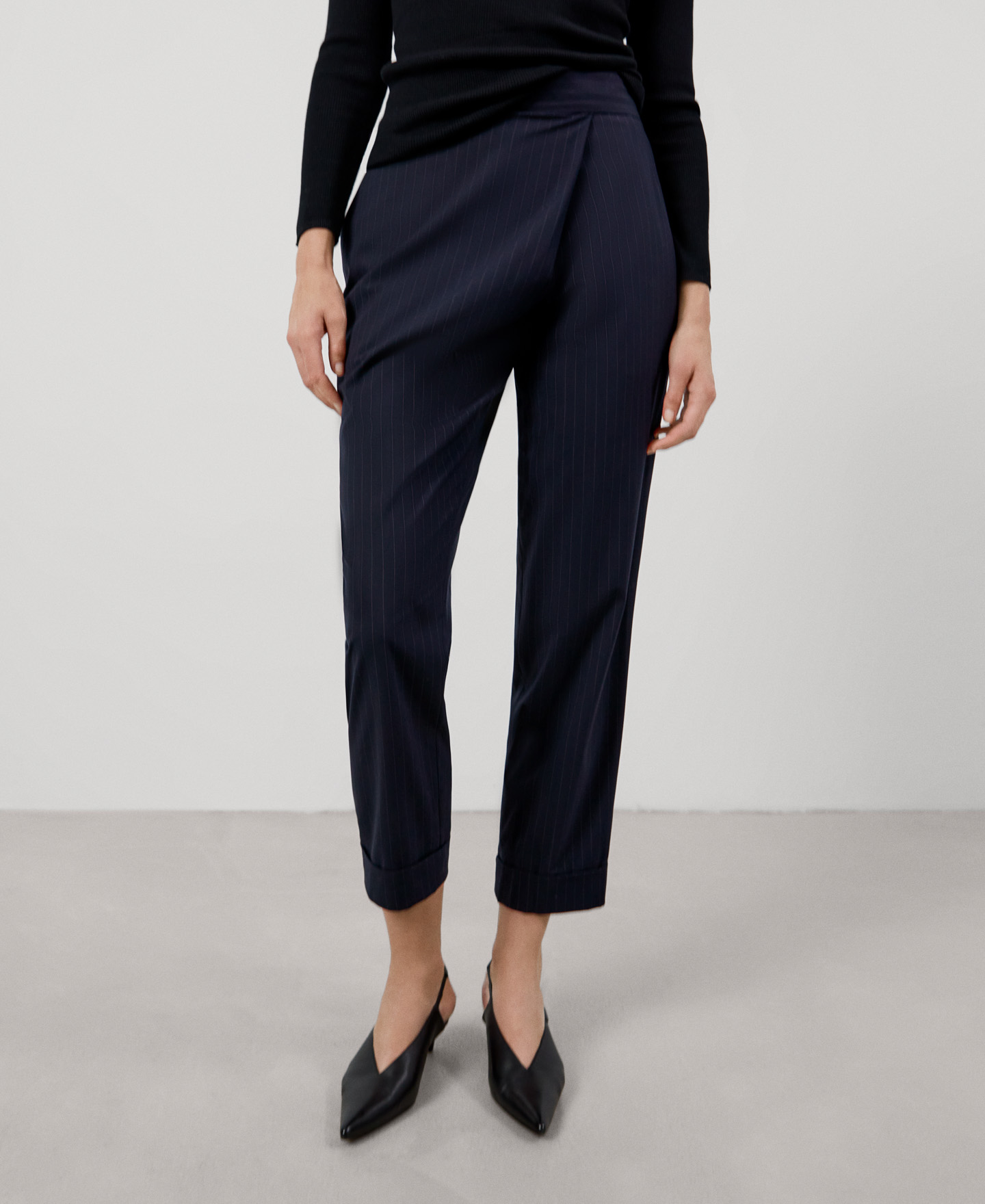 Asymmetric straight trousers image number 0