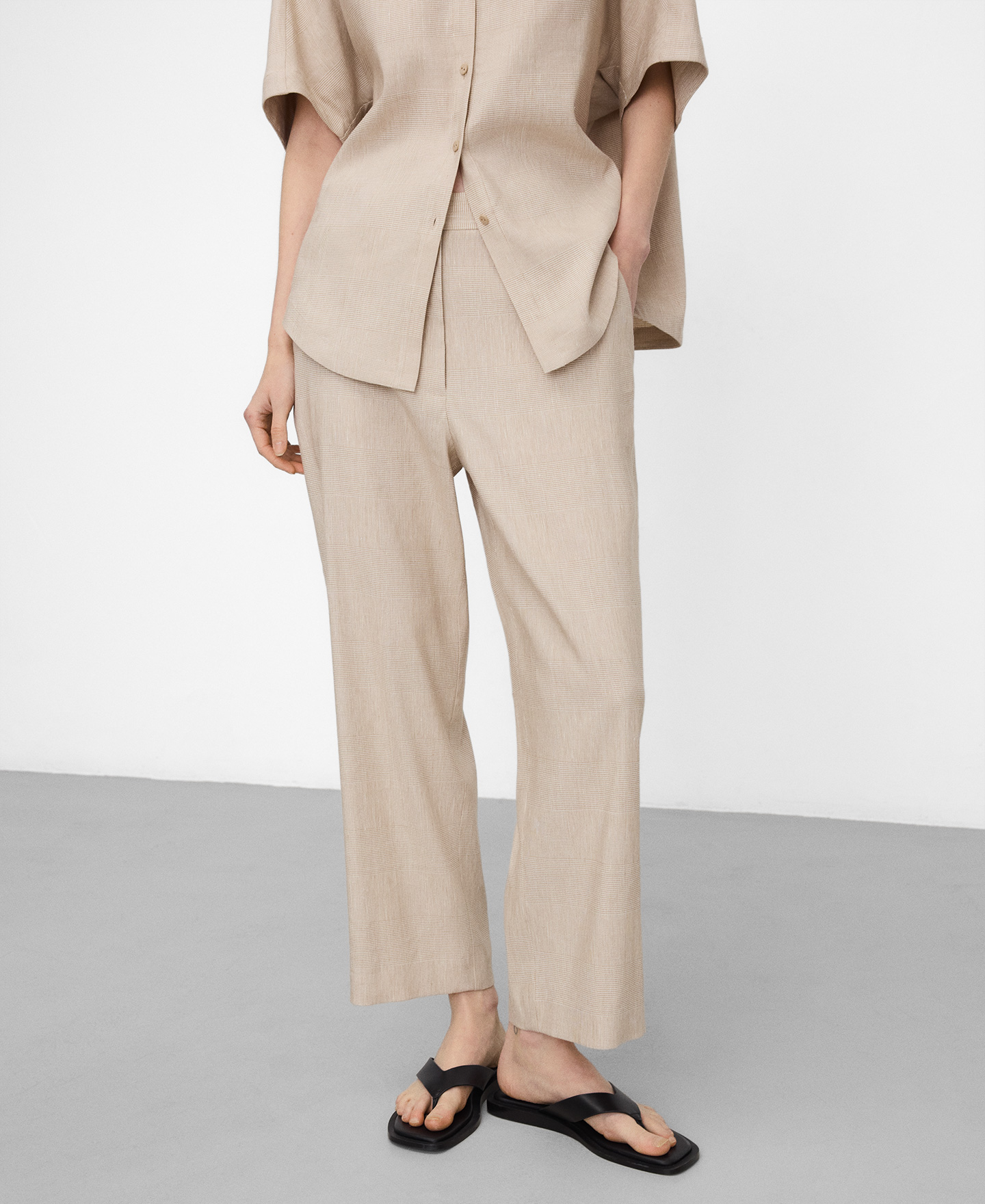 Microprint straight-leg trousers image number 0