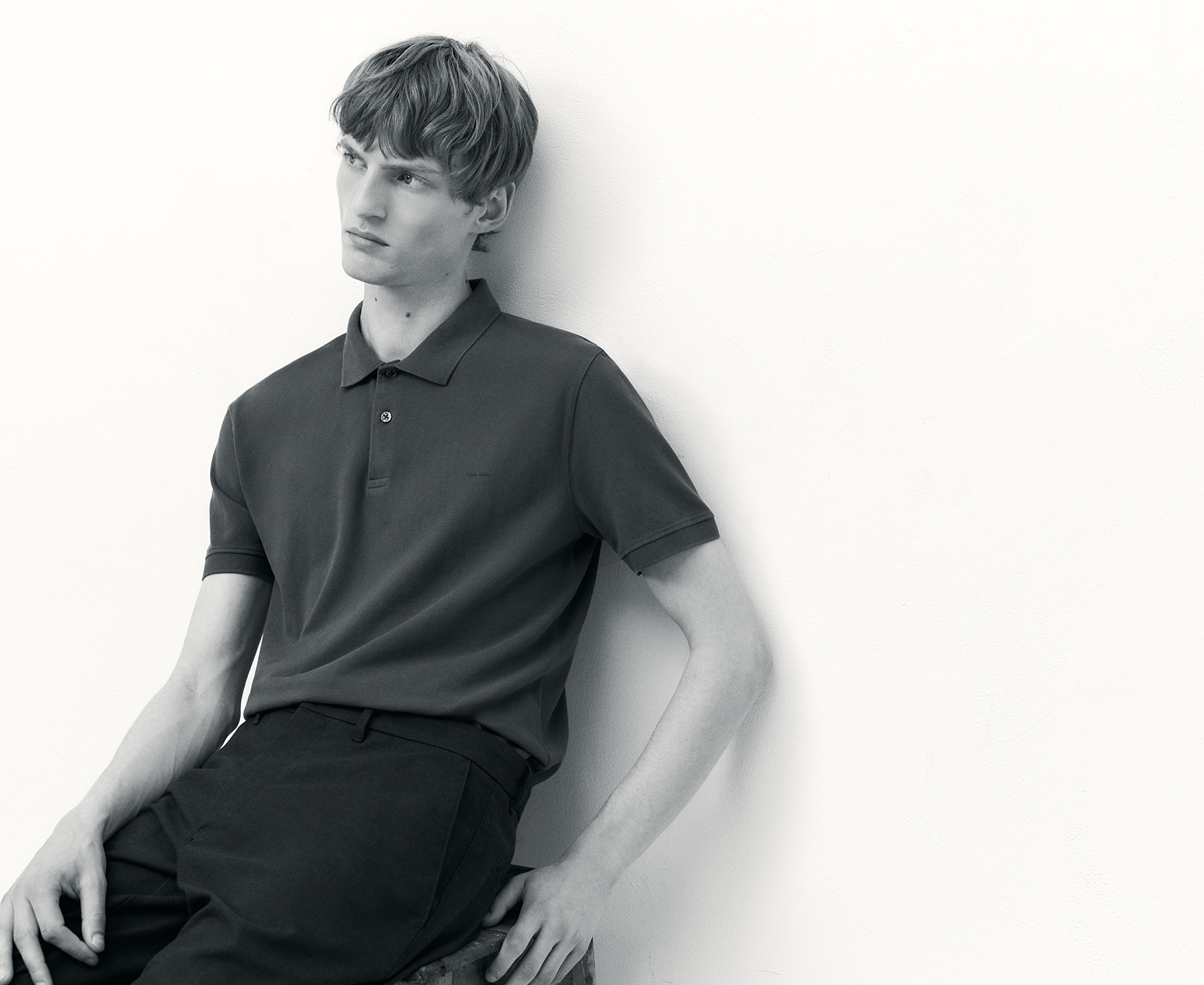 Organic cotton piqué polo shirt man image number 4