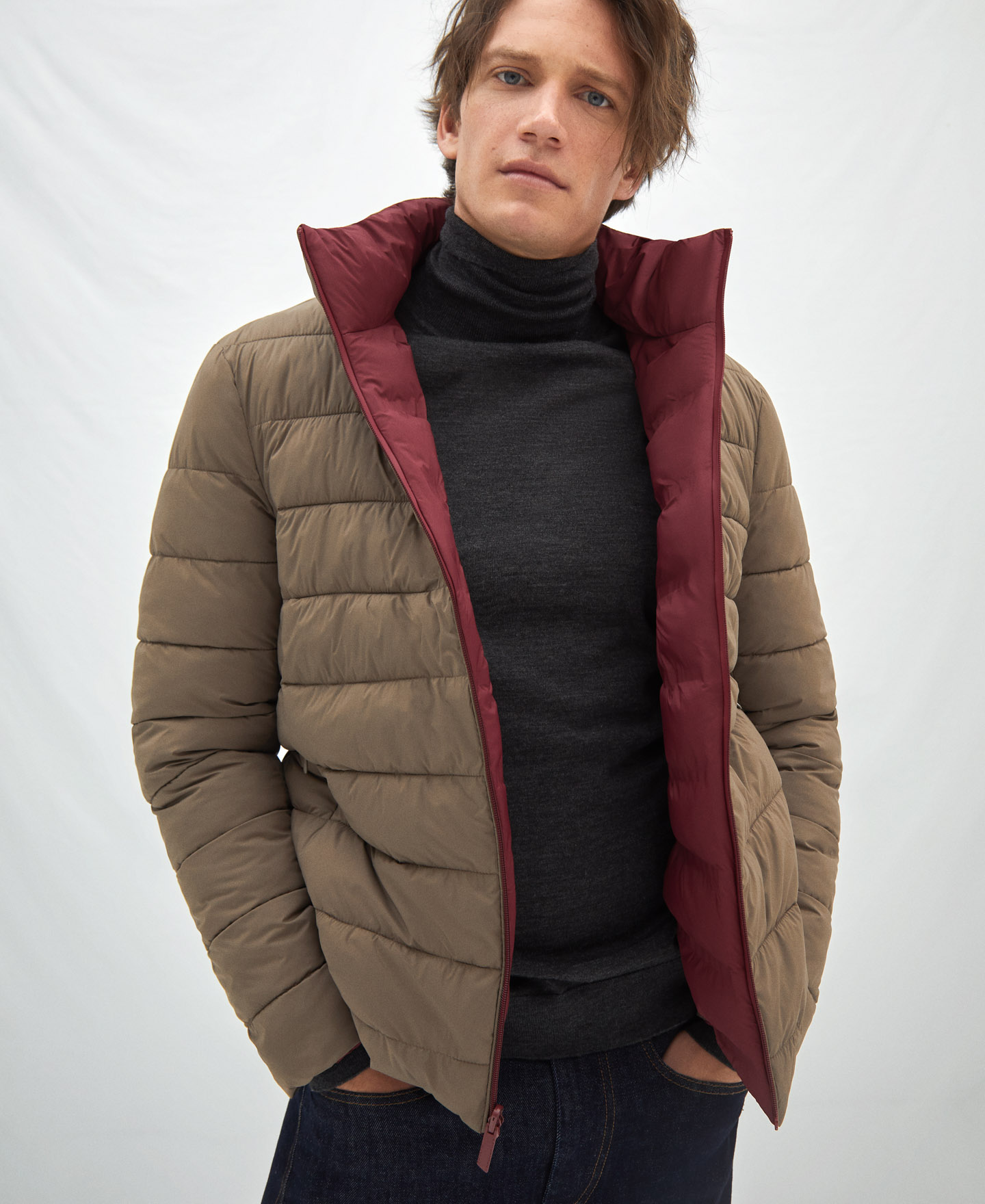 Reversible nylon padded jacket image number 4