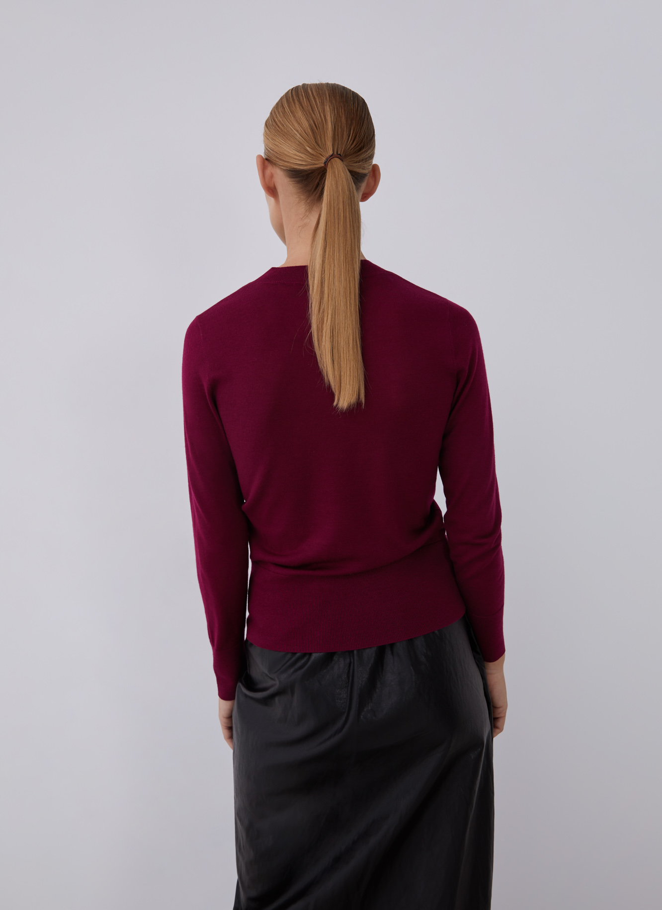 Merino wool perkins neck sweater image number 1