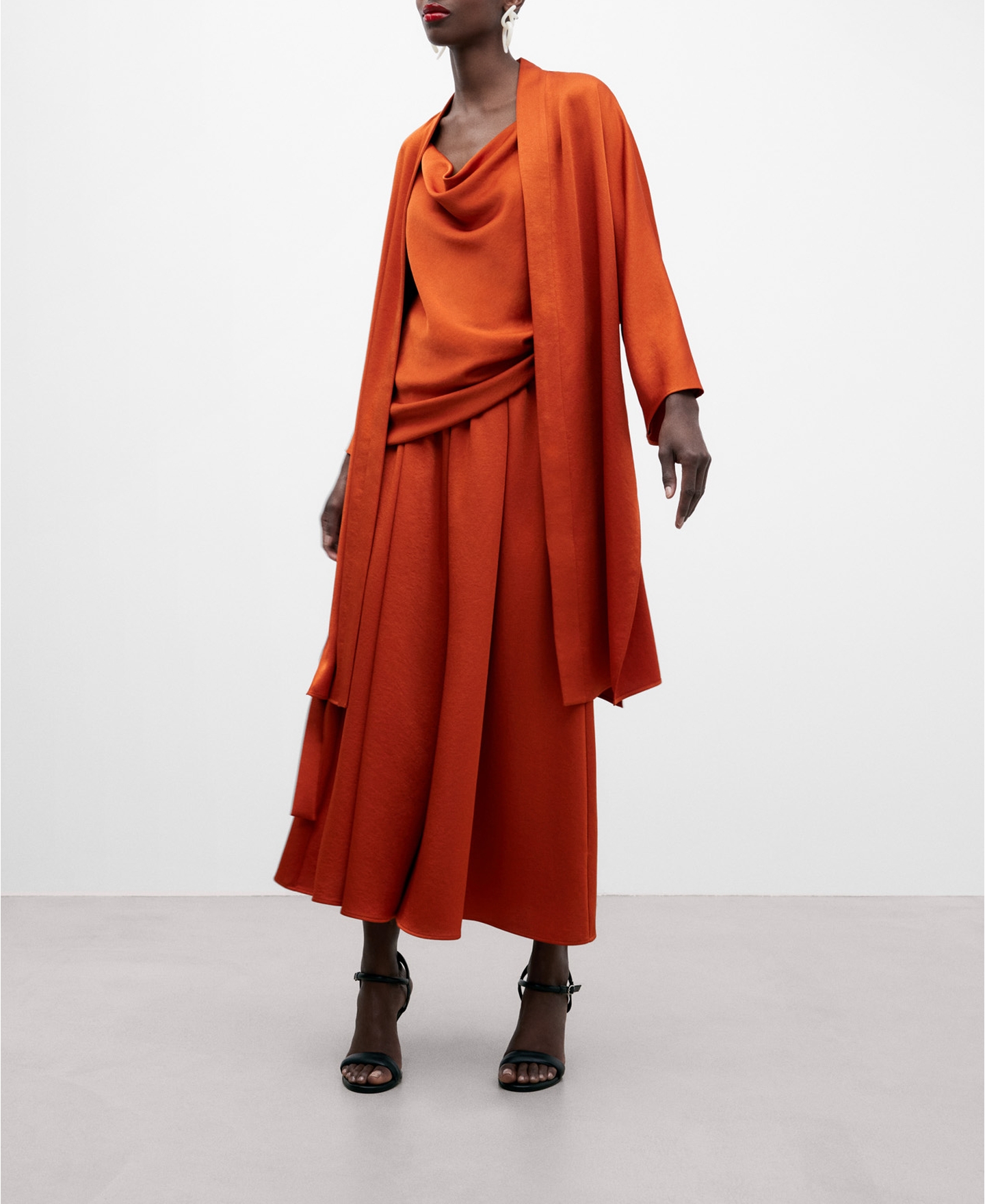 Dark orange woman's fluid jacket image number 1