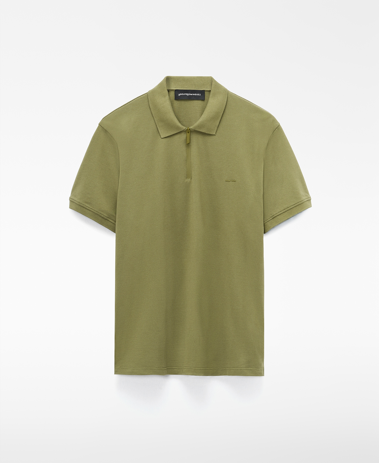 Cotton slim fit zip polo shirt image number 4