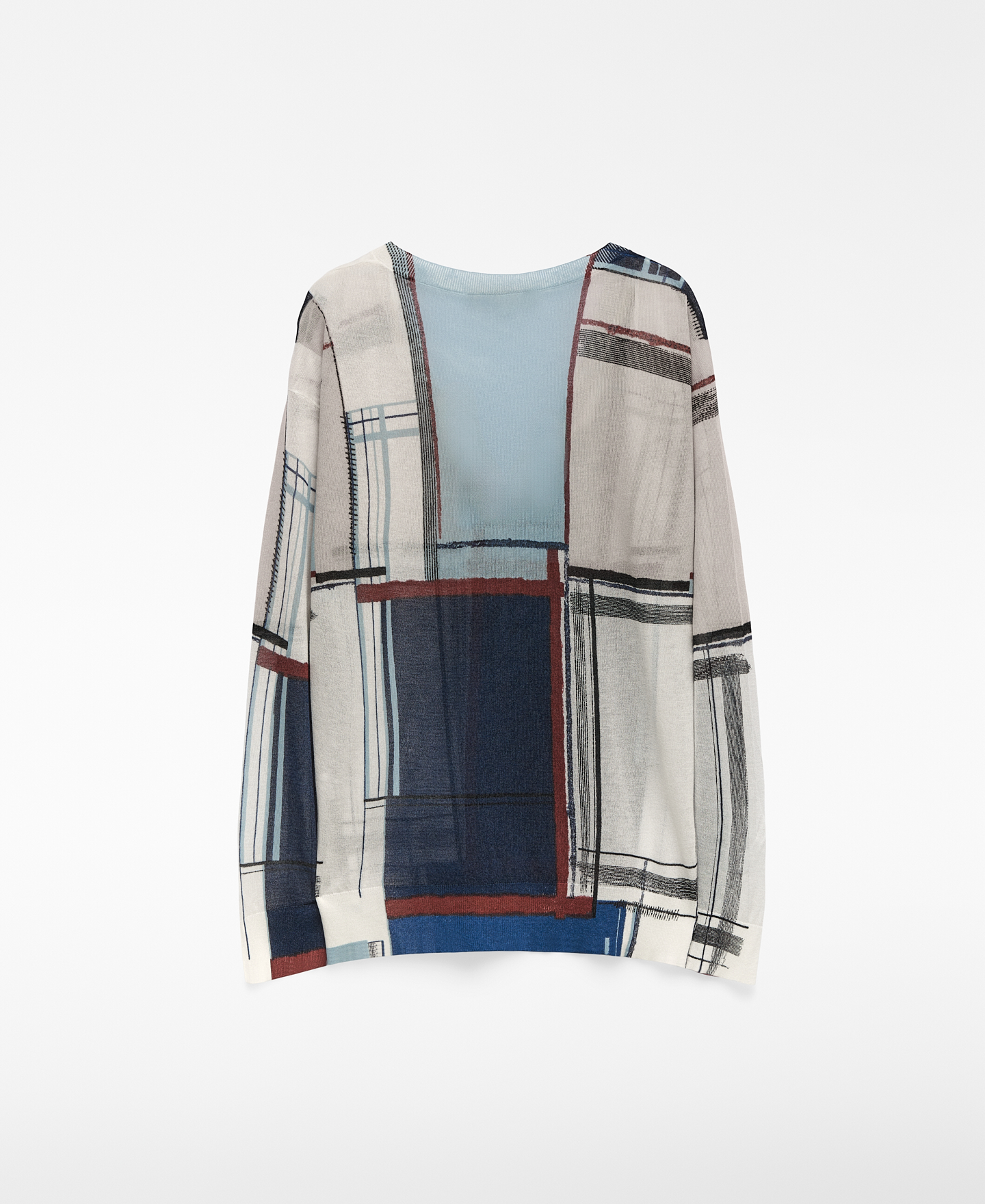 Printed V-neck sweater woman image number 5