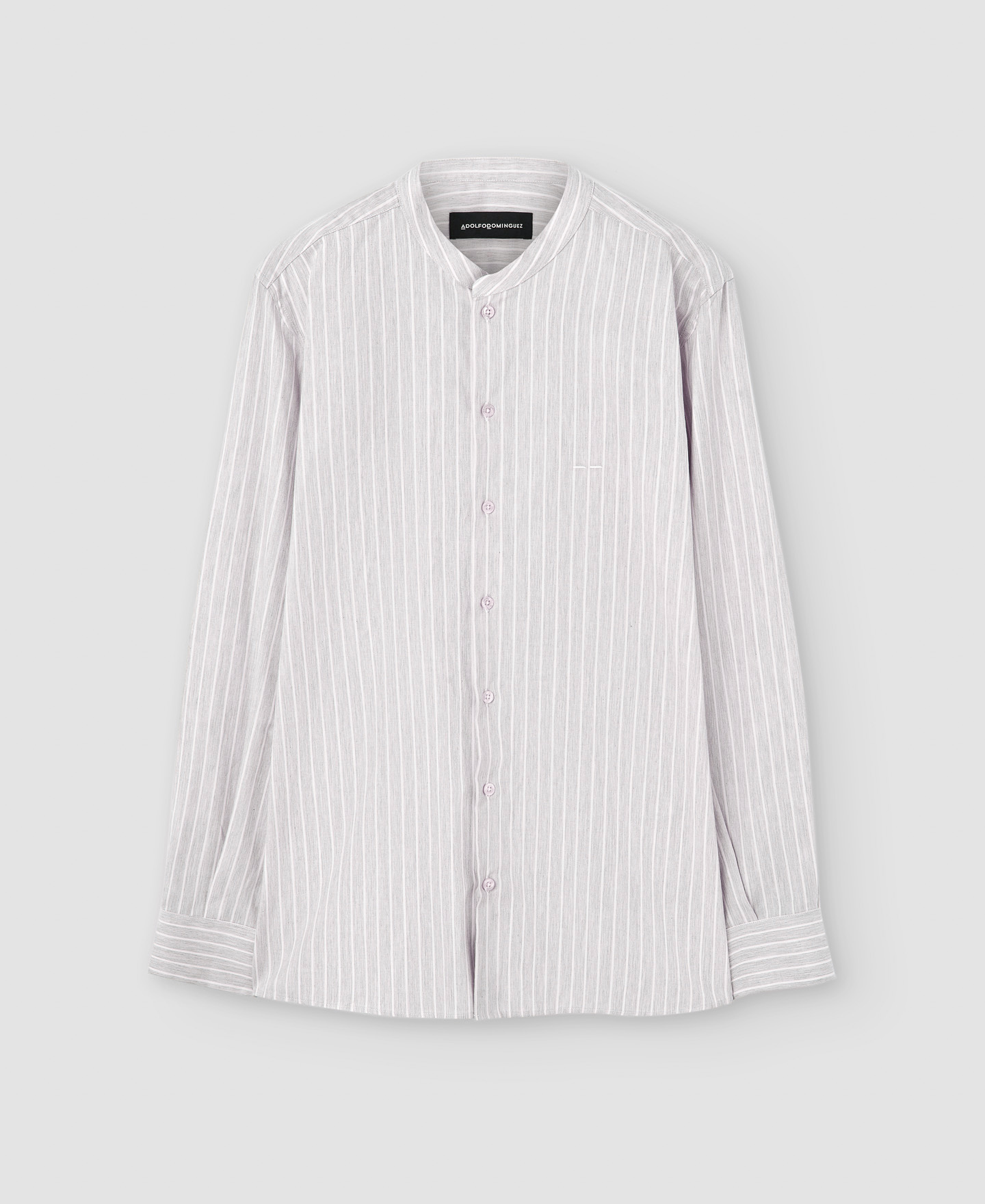 Mandarin collar cotton shirt image number 4