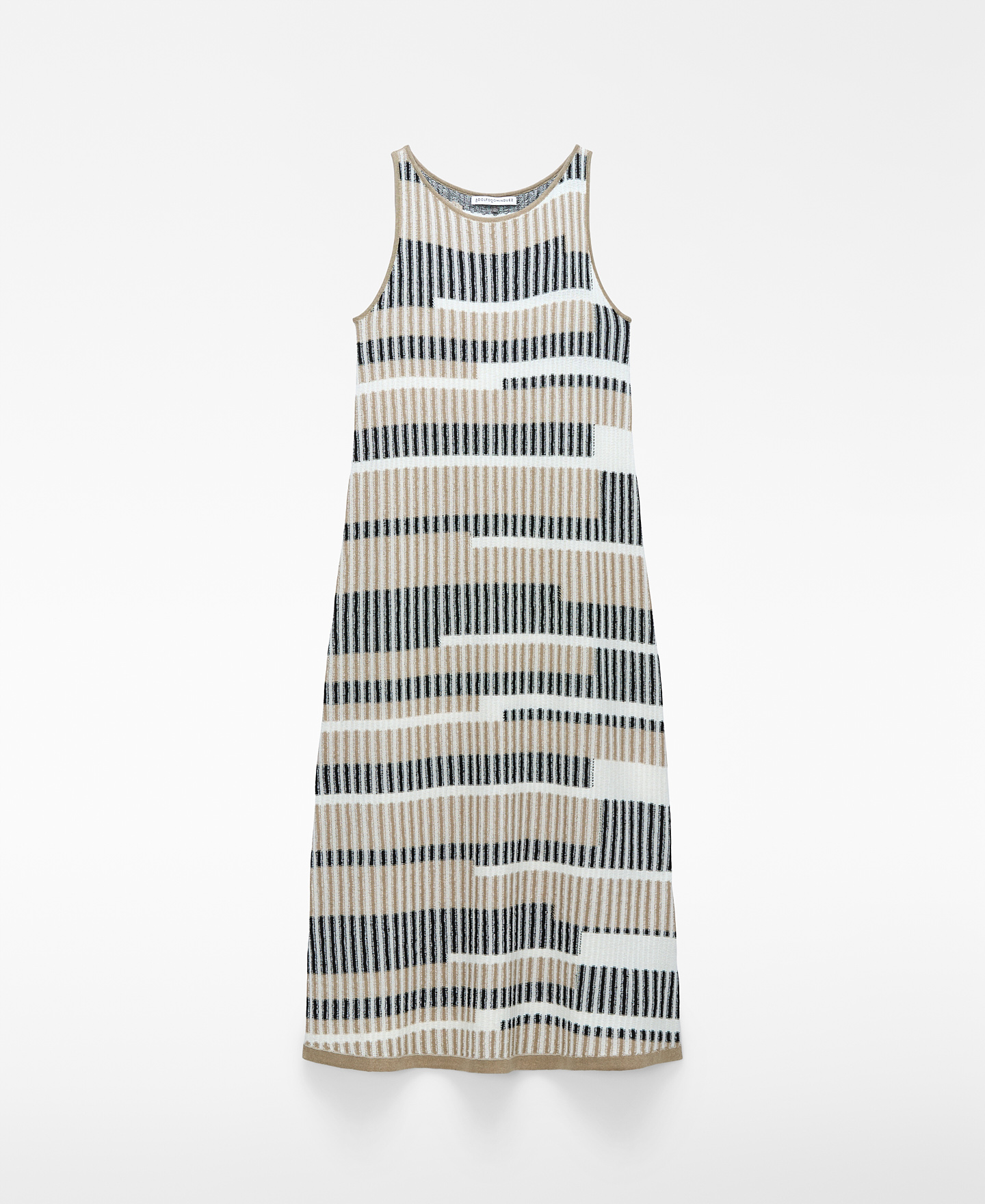 Vestido punto jacquard rayas irregulares image number 4