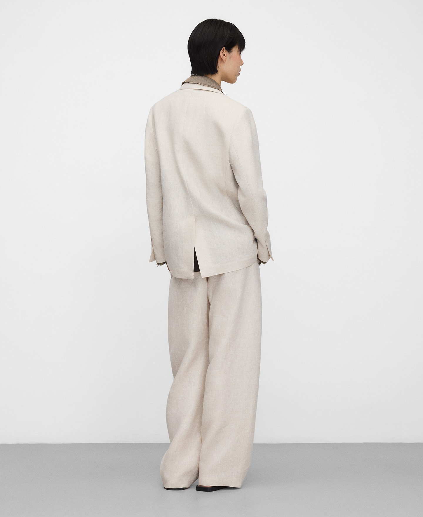 European linen barrel fit trousers image number 2