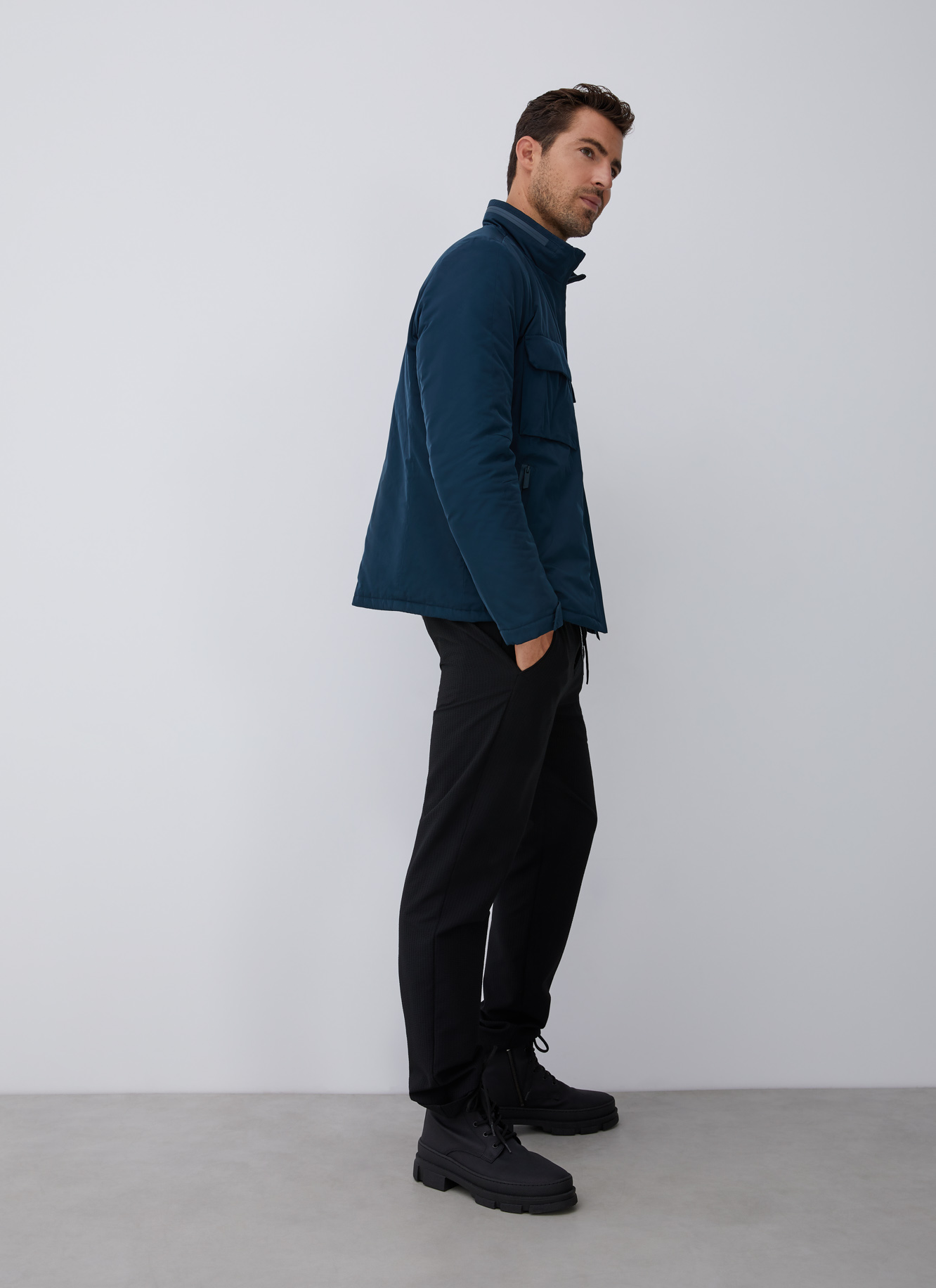 Straight parka with hidden hood image number 5